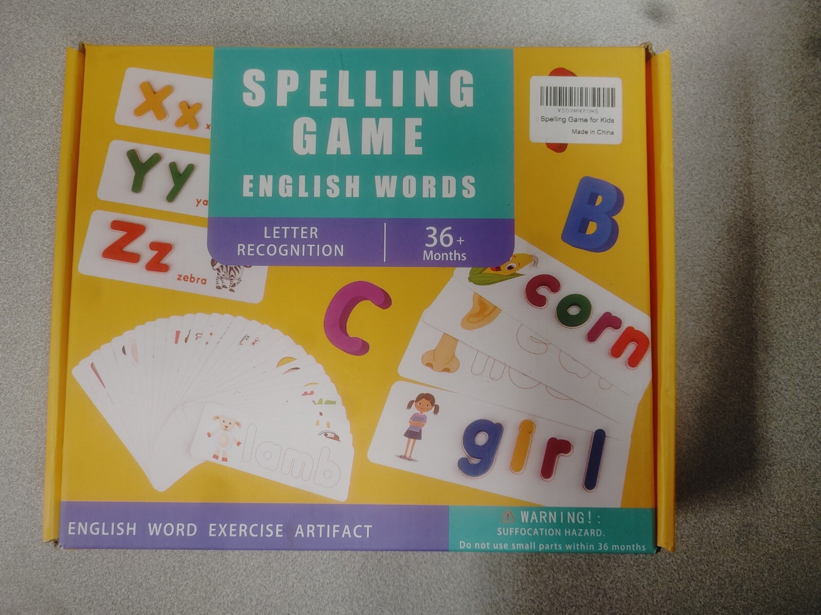 English Word Exercise Artifact Spelling / Matching Game Letter Recognition