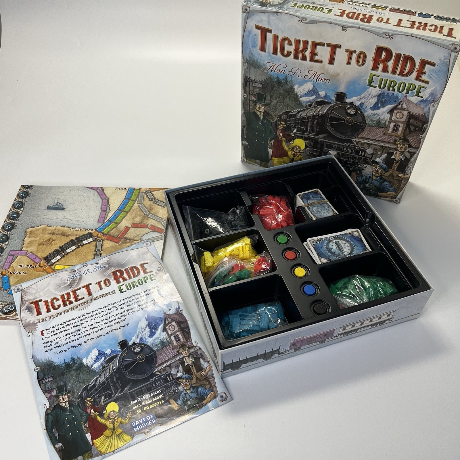 Ticket To Ride Europe Board Game – 100% Complete – (2008) Days of Wonder
