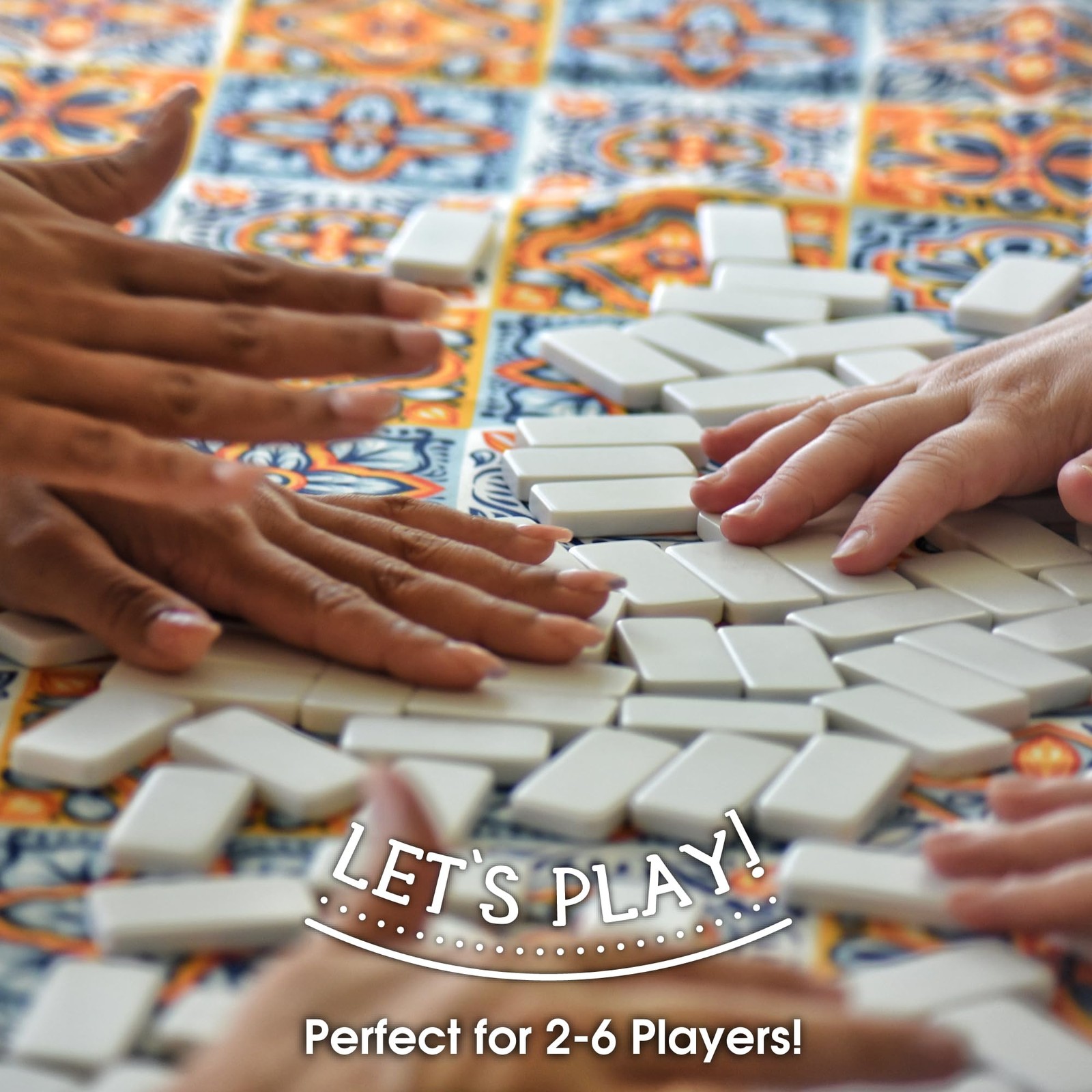 CHH 2322 Double 6 Jumbo Dominoes with Color 8.25 x 4.75 x 1.38 inches, White