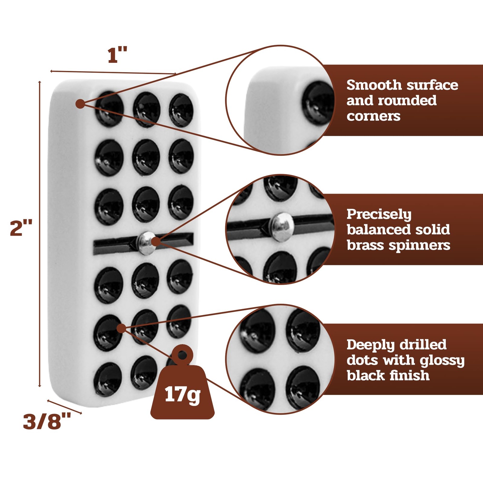 Alex Cramer Company Alex Cramer Double 9 Dominoes Set For Adults Spinners.