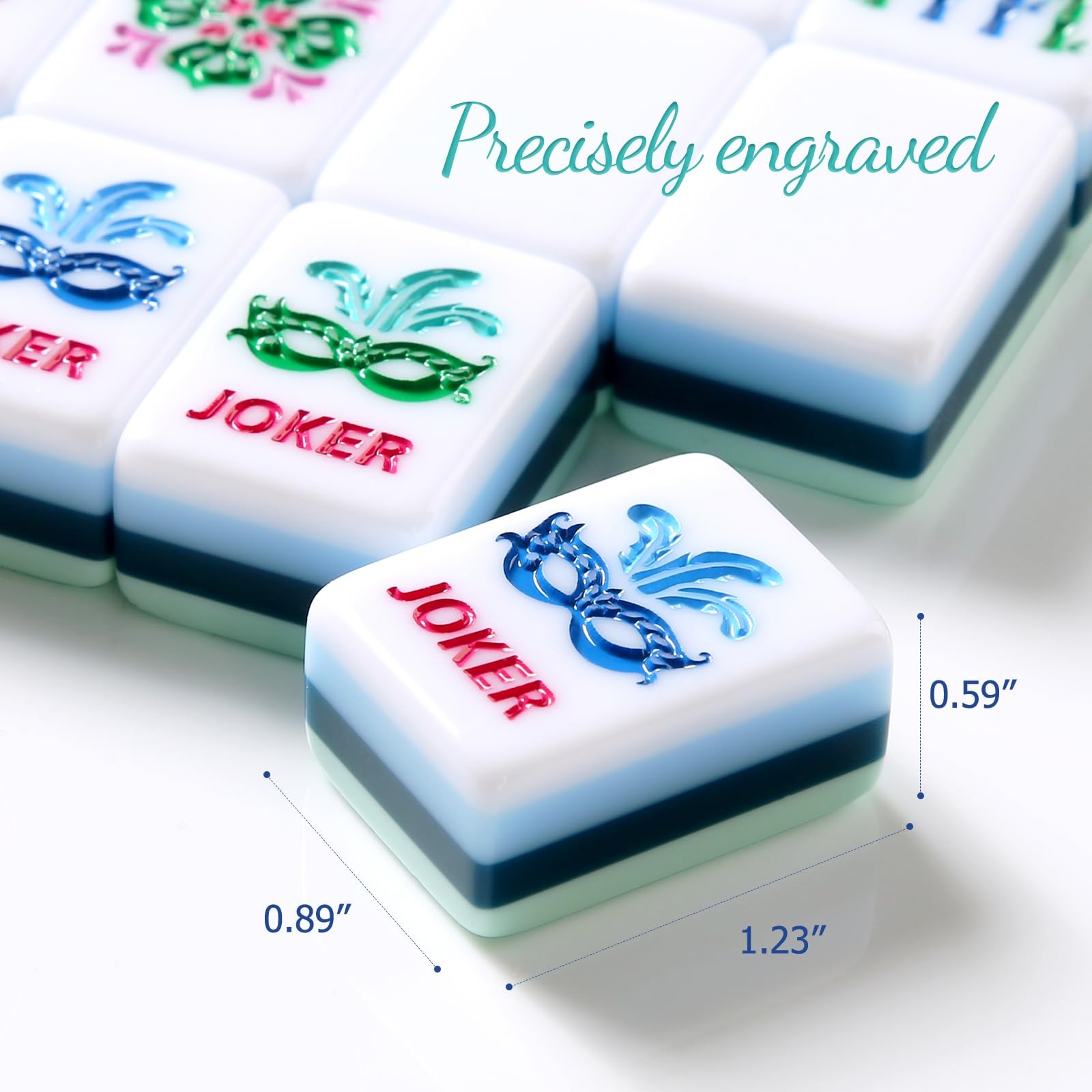 American Mahjong Tile Set, 160 Green 4 Layer Mah Jong GameTiles with Tile Bag…
