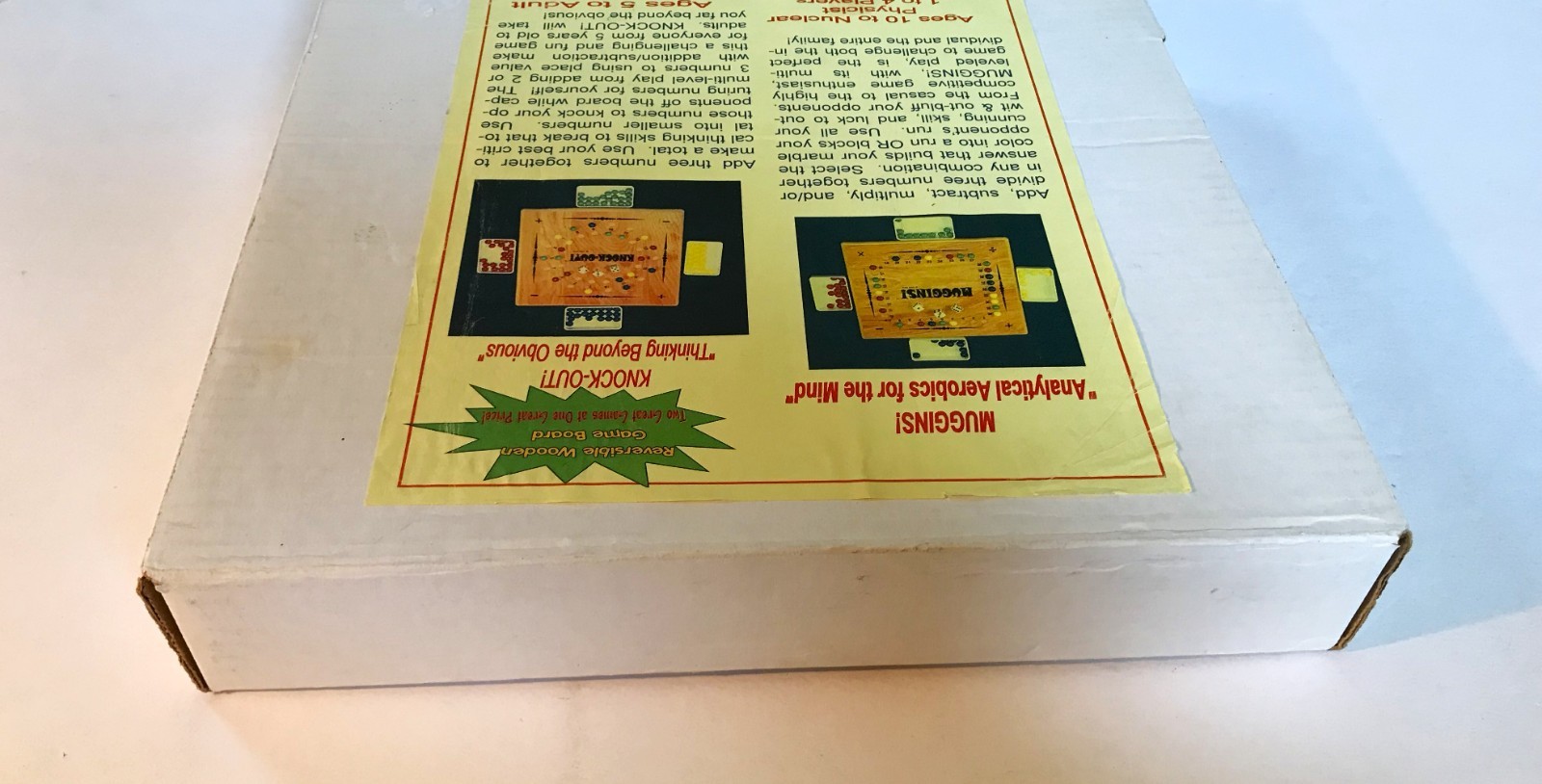 Vintage – “MUGGINS” & “KNOCK-OUT” – Reversible Wooden Game Board – Complete
