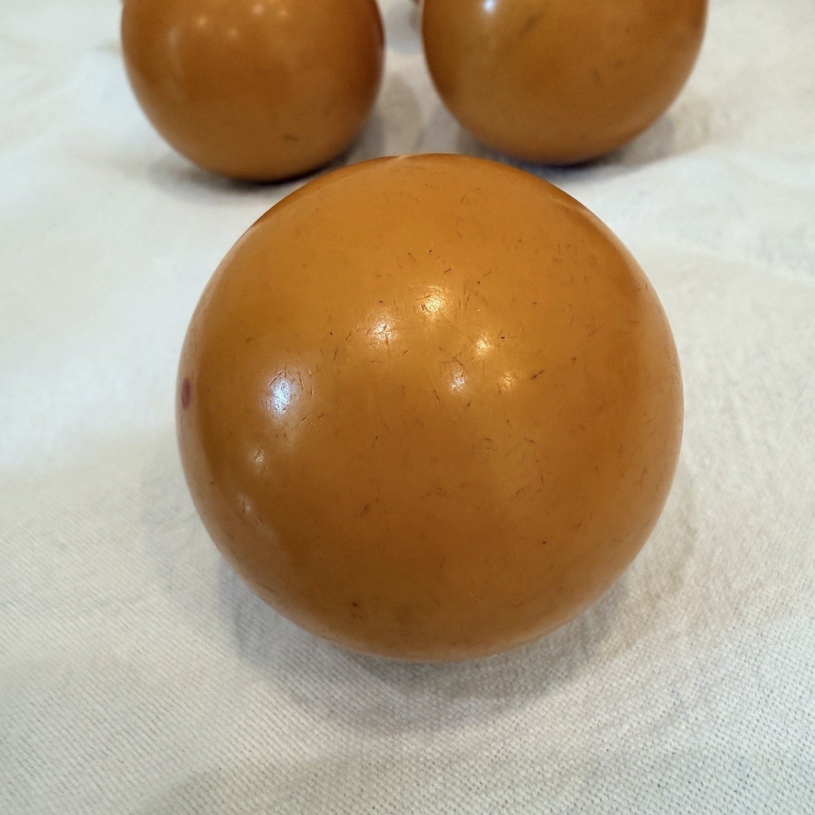 Vintage Bakelite Game Balls Lot 11 Cherry Red Butterscotch Yellow 54-57mm 1460g
