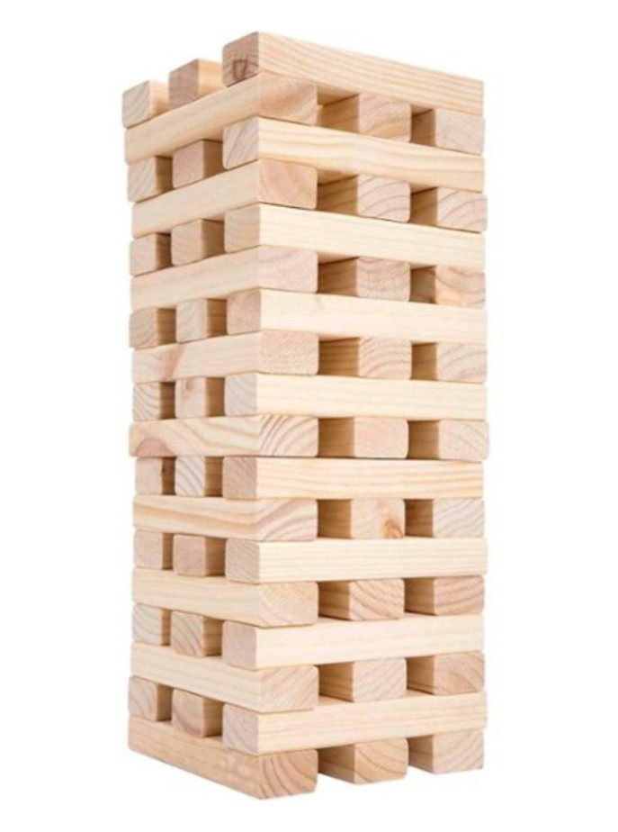 Nontraditional Giant Wooden Blocks Tower Stacking Game by Hey! Play!
