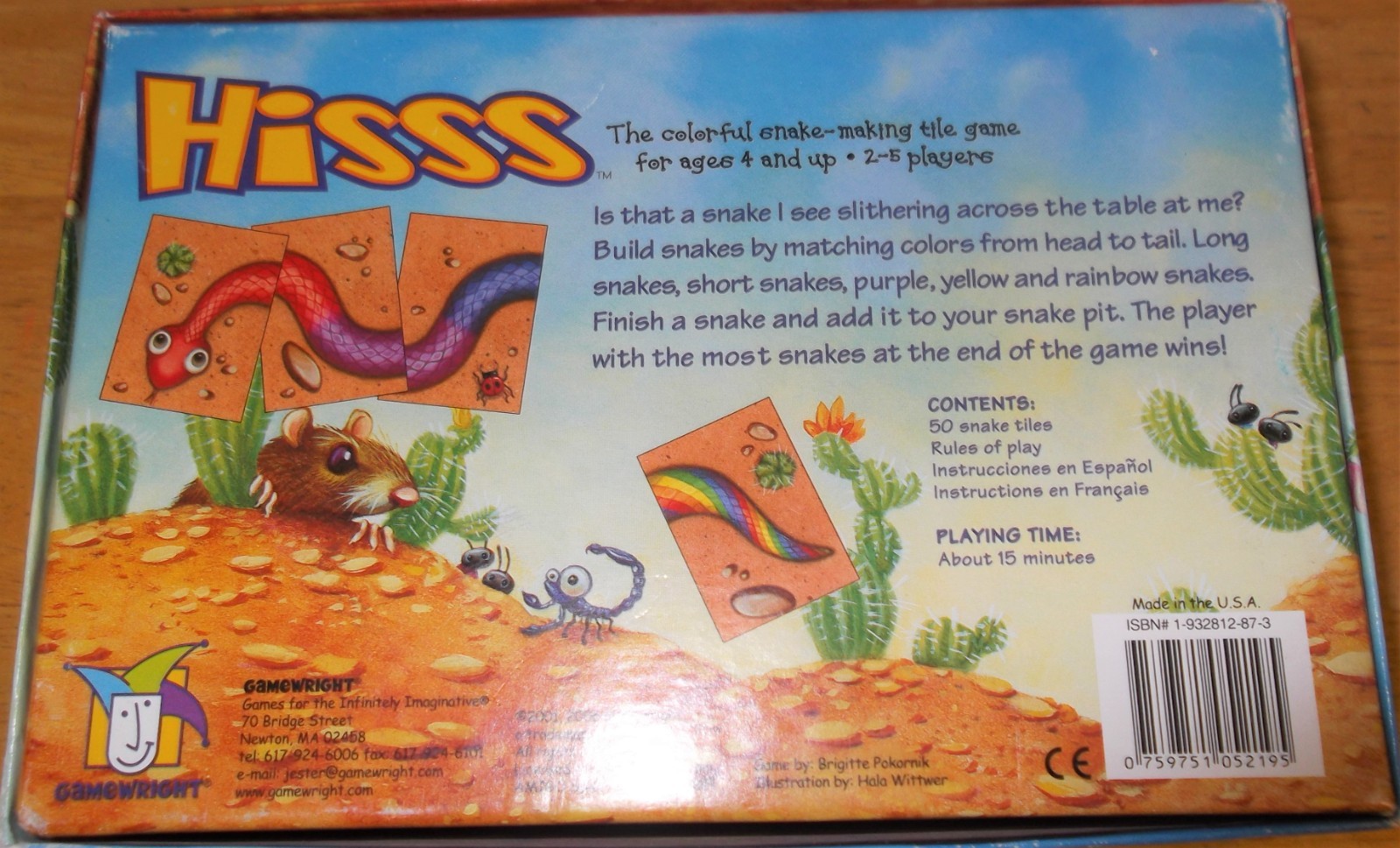 HISSS Colorful Snake Making Tile Game Gold Seal Toy Award Hiss COMPLETE & GREAT