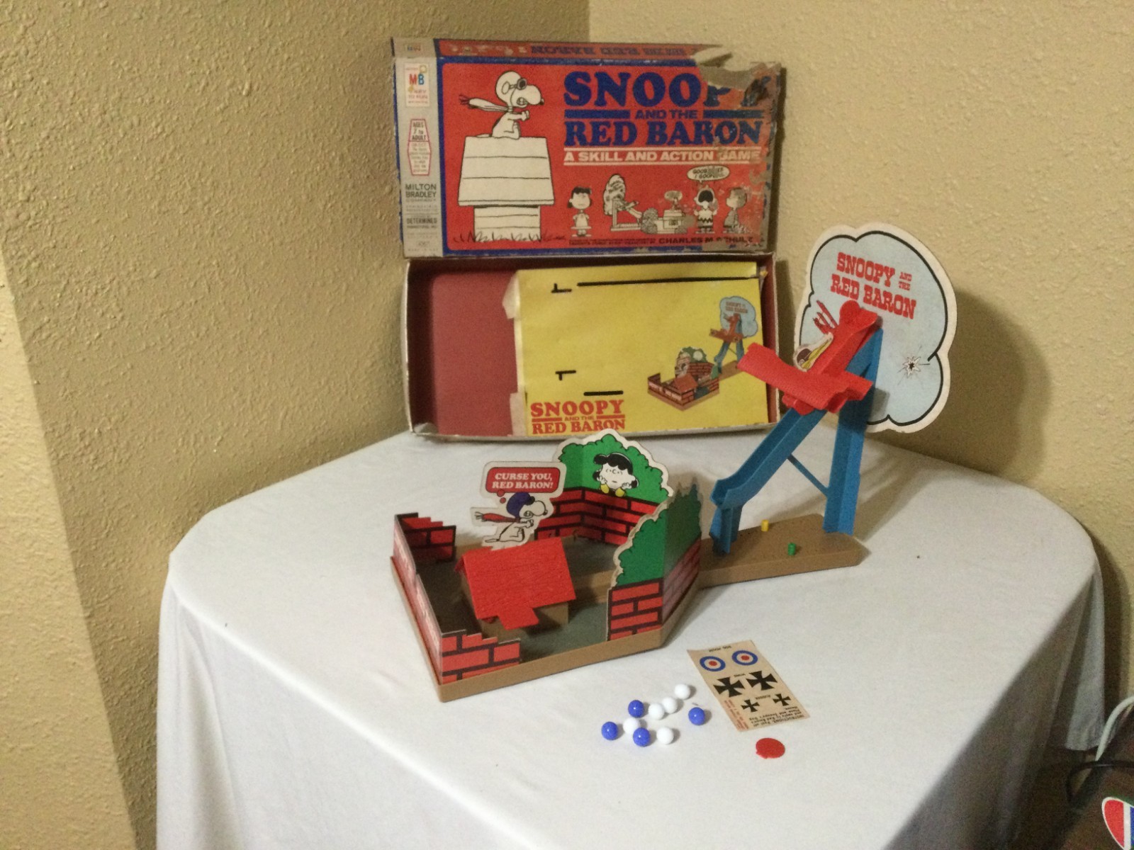 Vintage 1970 Snoopy And The Red Baron Skill and Action Game INCOMPLETE For Parts