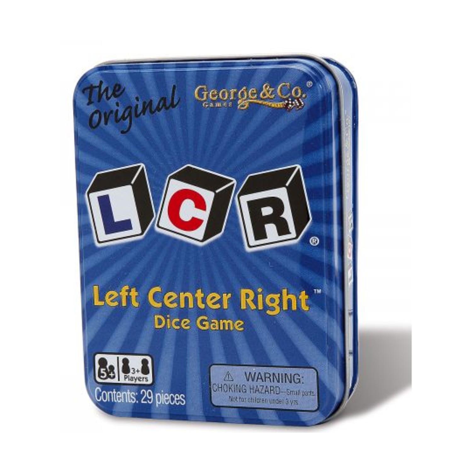 George & Co. LCR Dice LCR – Left Center Right Dice Game (Blue Tin Ed) VG