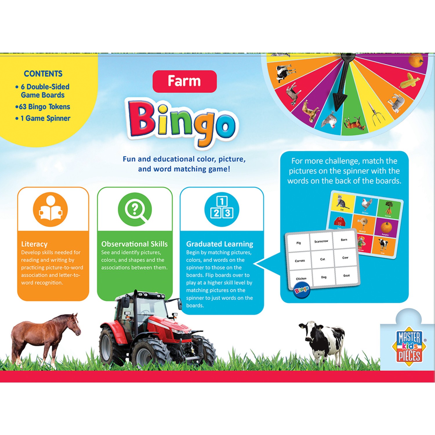 MasterPieces – Farm Bingo Game for Kids