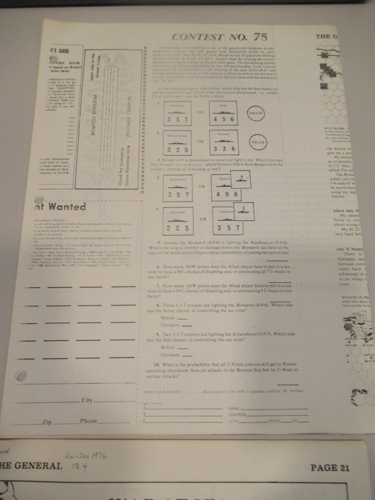 War at Sea – 2nd Edition WWII Naval Battle Game by Avalon Hill | 2 Bonus Books