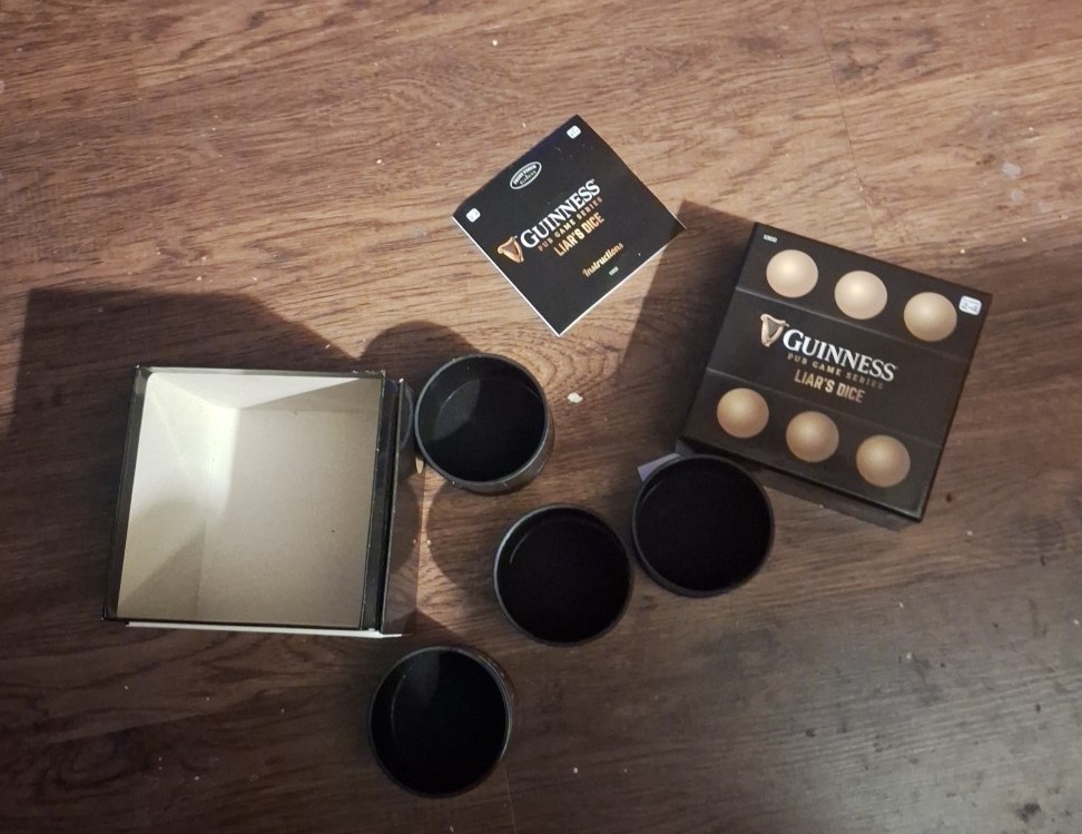 Liar’s Dice – Guinness Pub Game Series 2019 Open Box