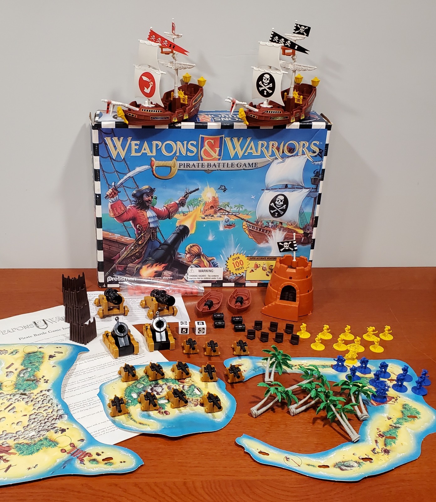 Weapons & Warriors Pirate Battle Board Game Role Playing Pressman 99% Complete