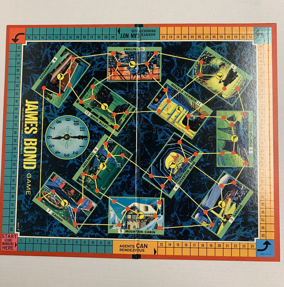 VINTAGE – James Bond 007 Secret Agent Board Game – Milton Bradley 1964