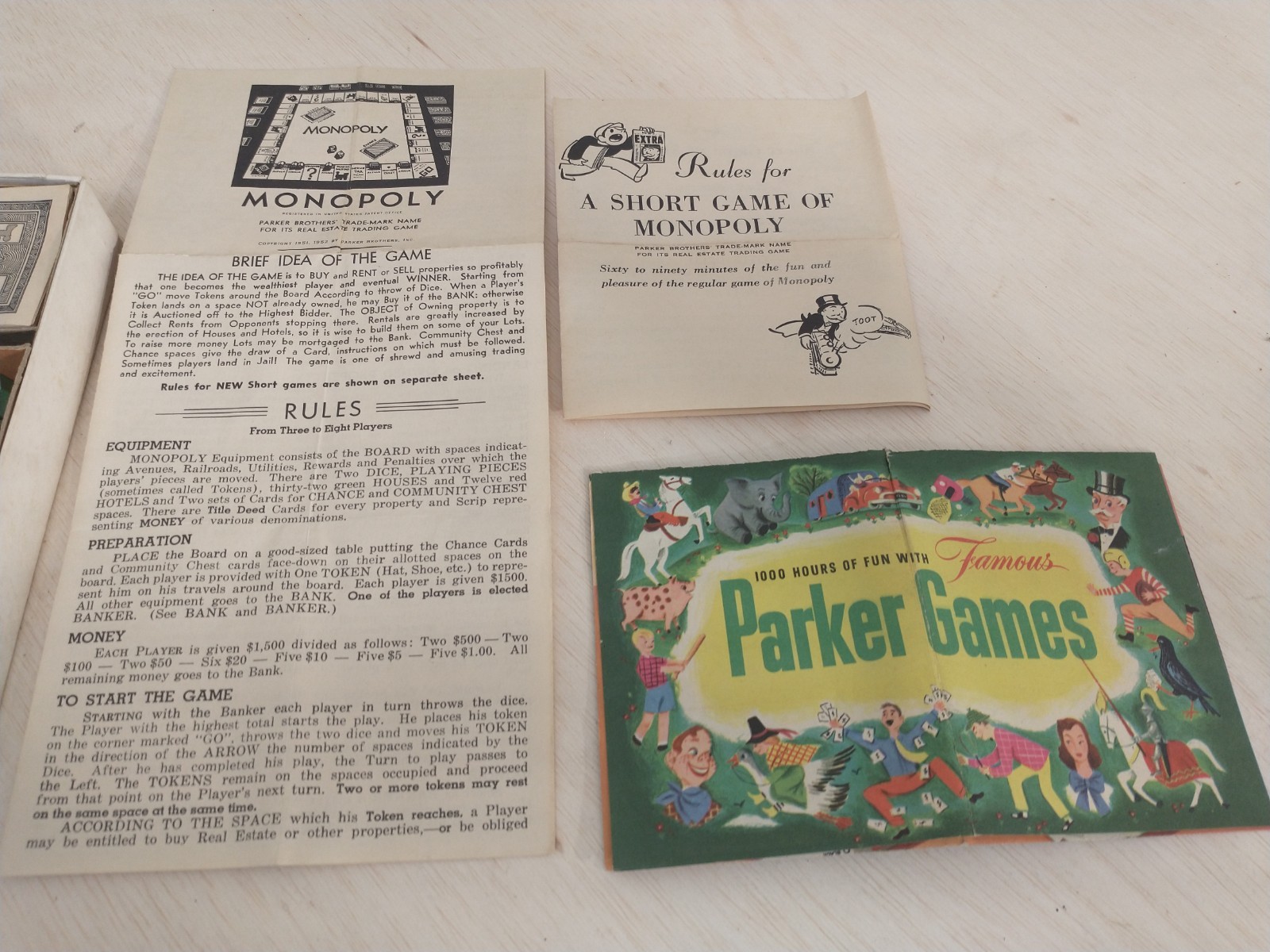 Vintage 1950’S Monopoly Popular Edition Parker Bros./ FLINCH 1938/