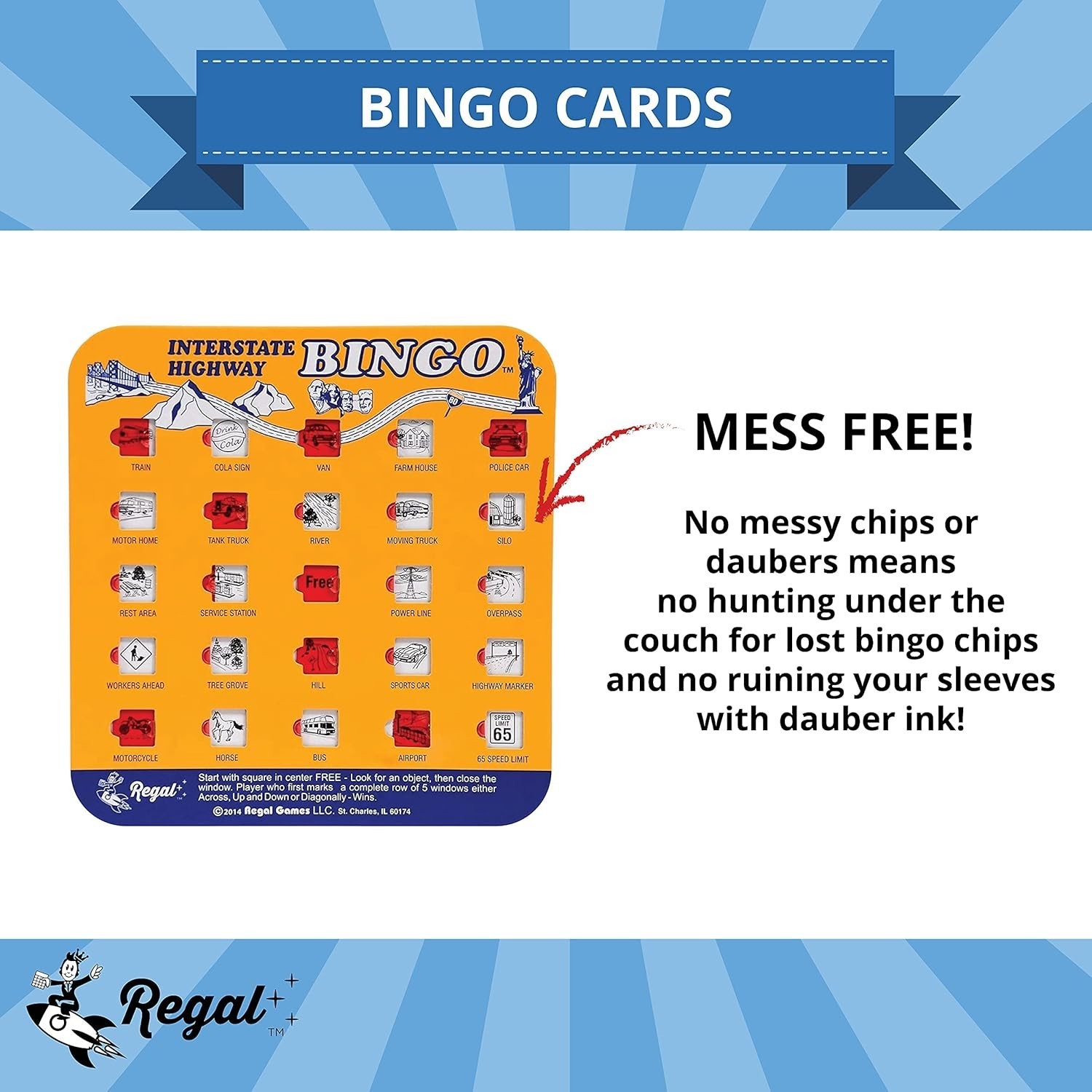 Interstate Highway Bingo Set – Reusable Cards with No Chips for Easy Gameplay