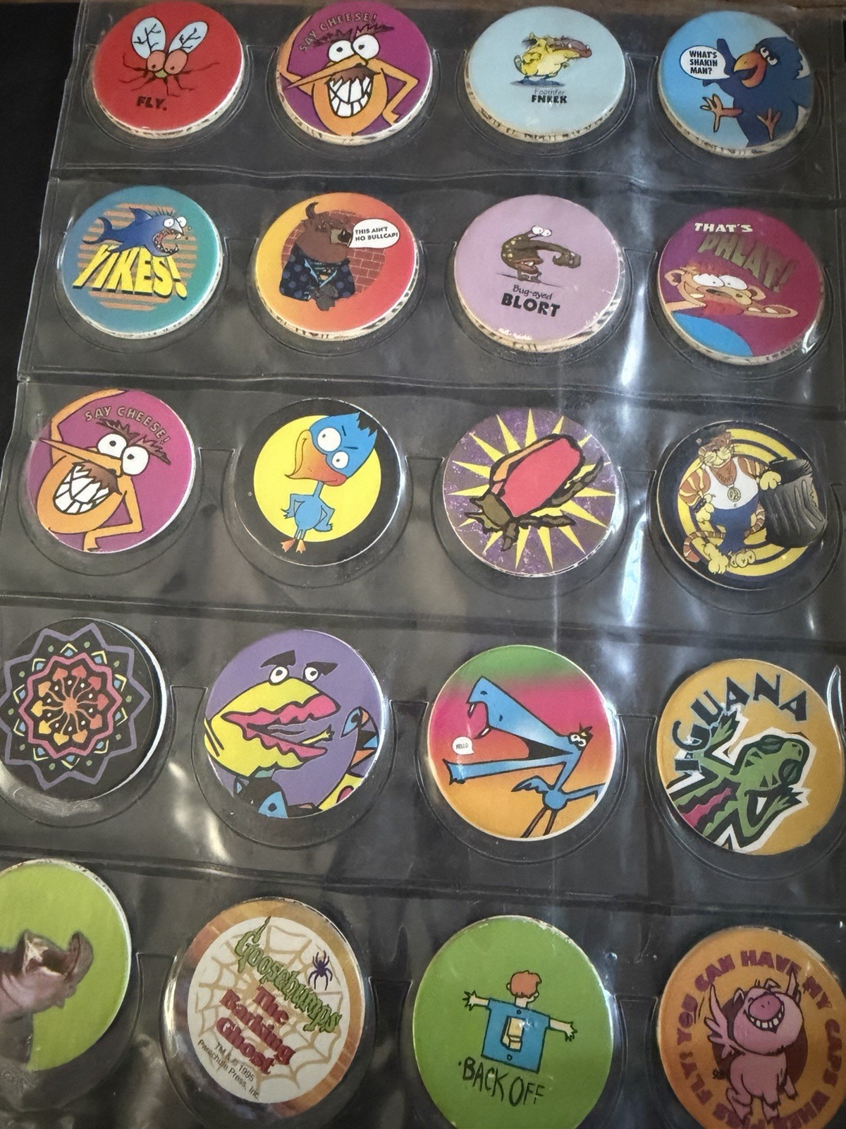 1990s Original 299 POGS & 10 Slammers/Game Boards/Notebook/Plastic storage box