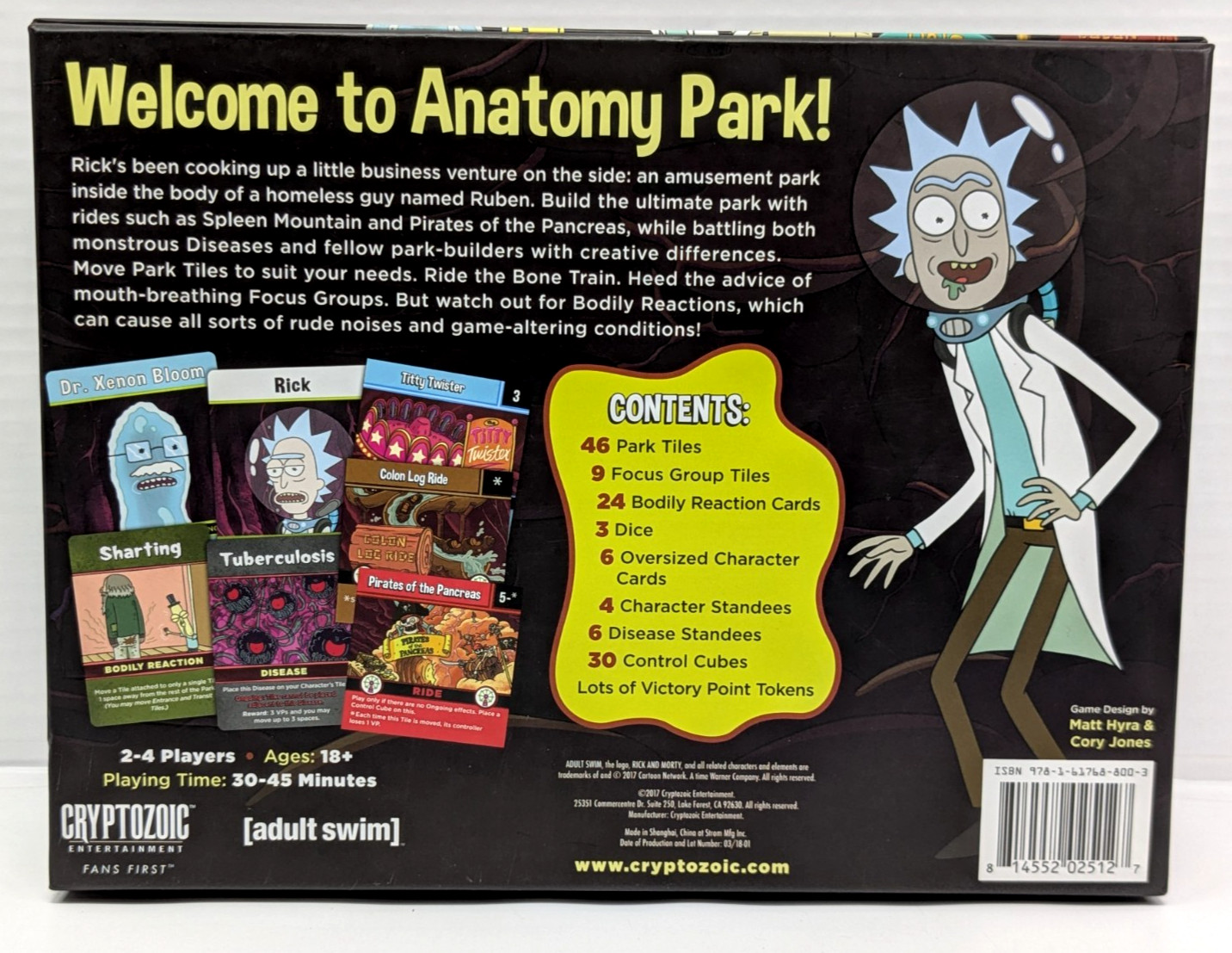 Rick and Morty Anatomy Park The Game Cryptozoic Entertainment Adult Swim 2017