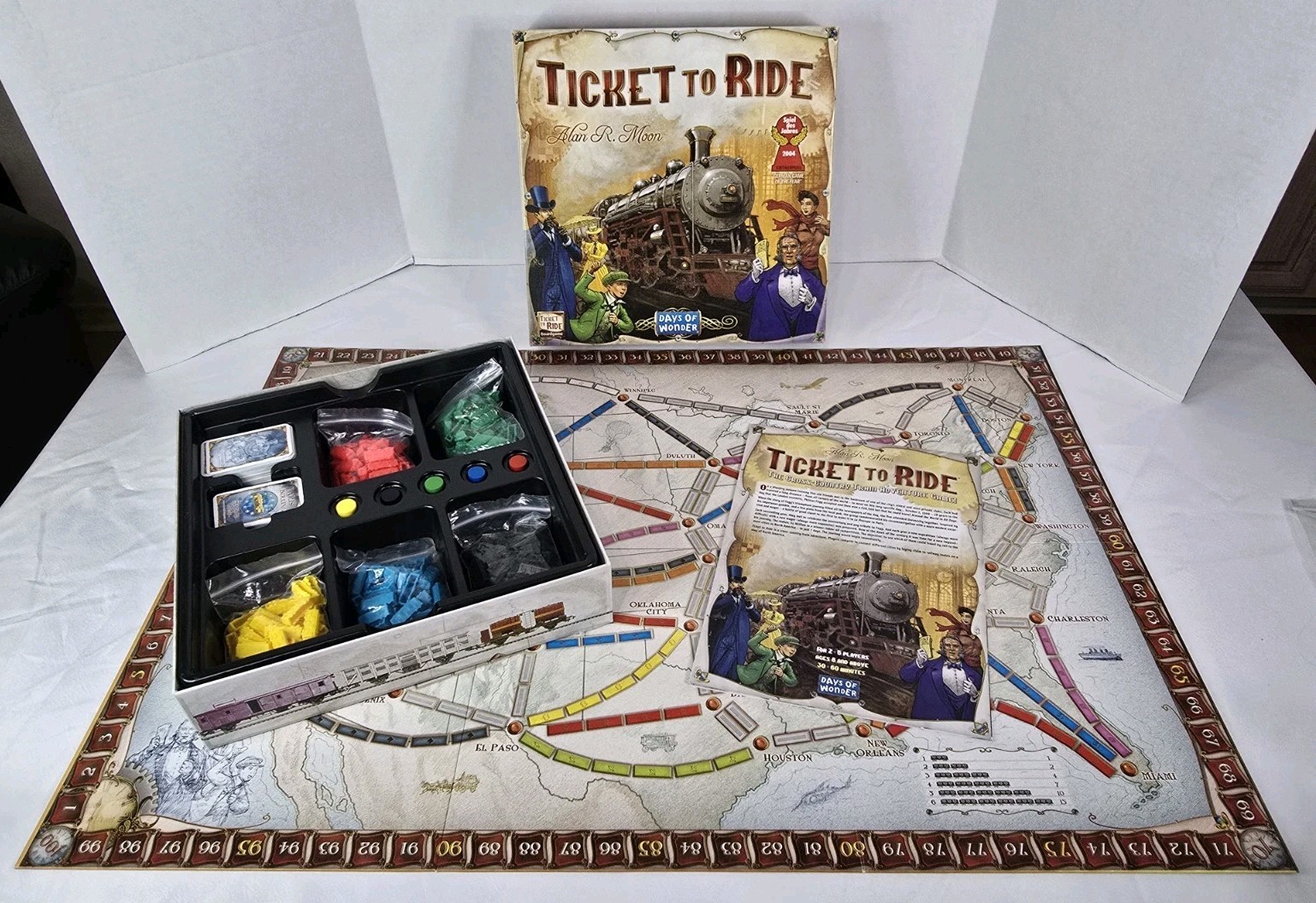 ​Ticket To Ride Board Game Days of Wonder Alan R. Moon Train Adventure COMPLETE