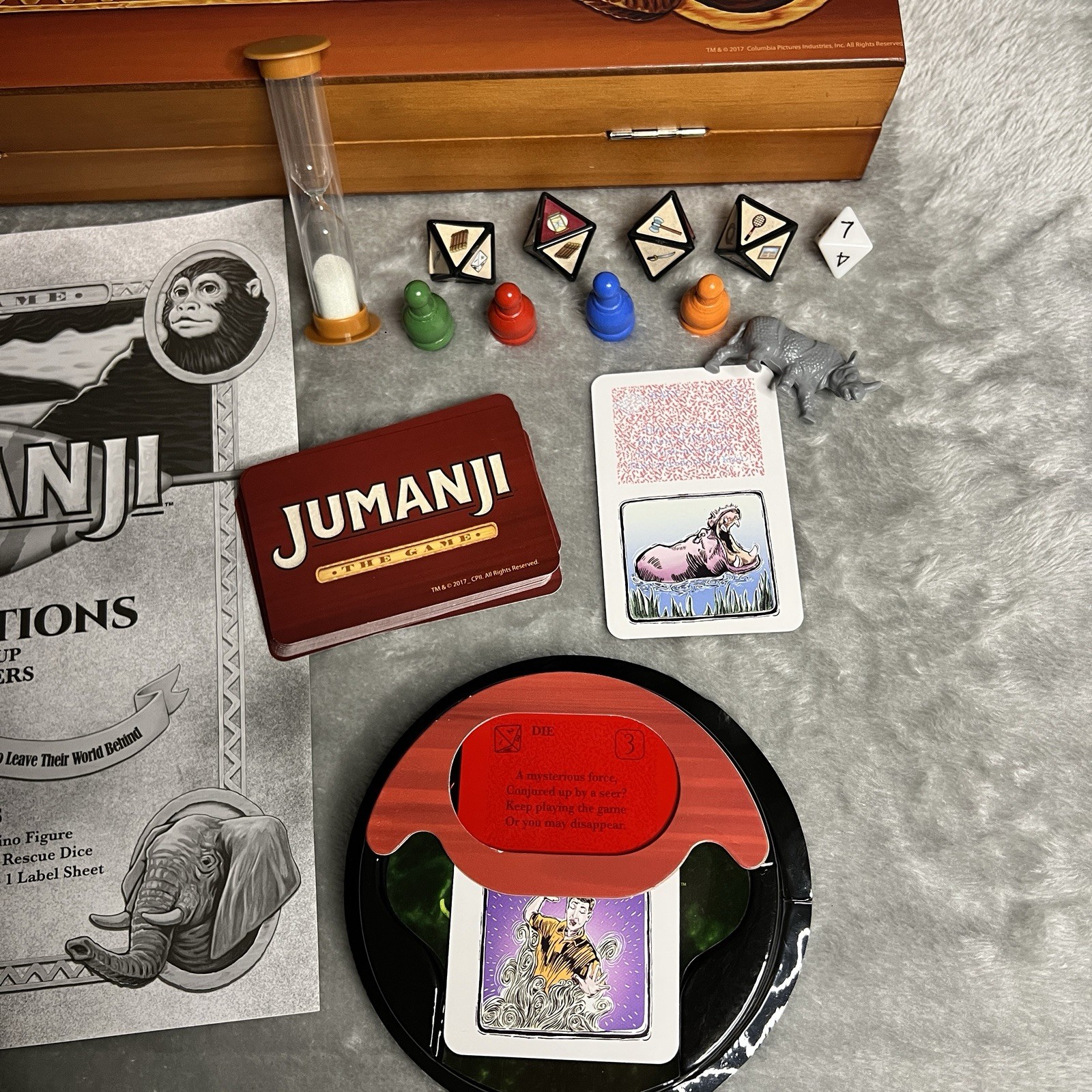 Jumanji Wooden Board Game Cardinal Complete All Pieces 2017 Movie Collectible