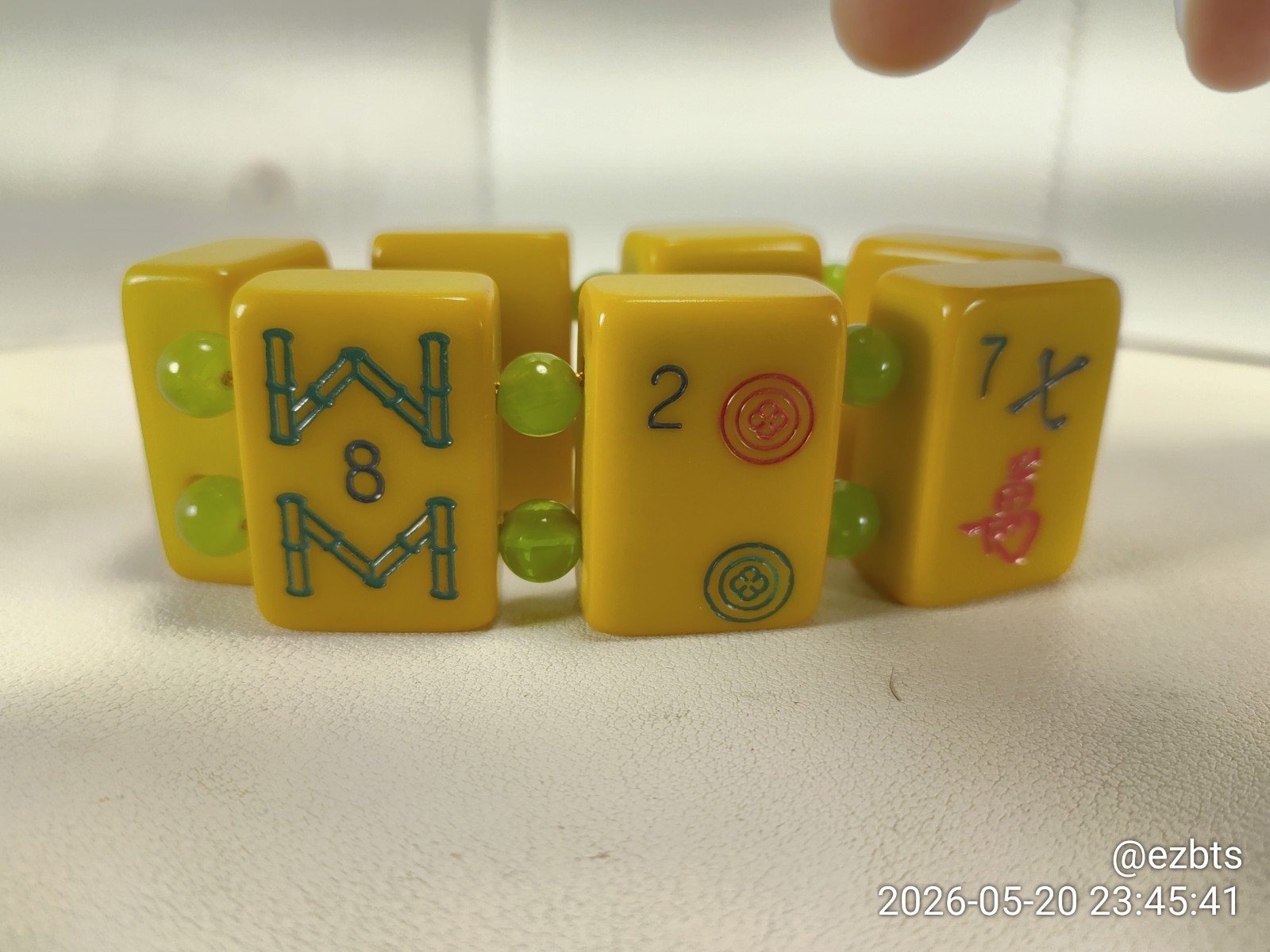 Green Glow ALL Bakelite Catalin MahJong Mah Jongg tiles Champion Bracelet