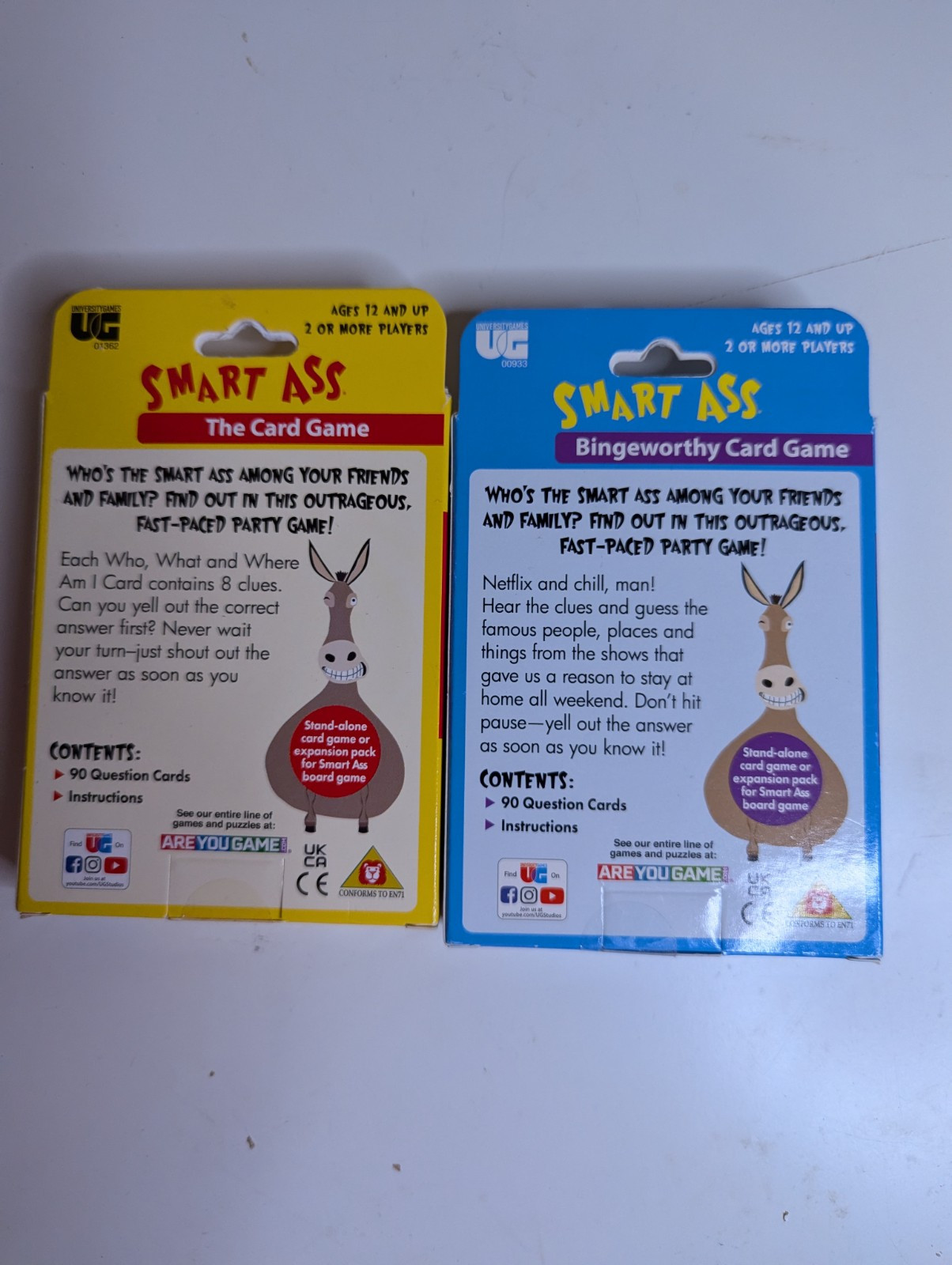 2021 & 2022 SMART ASS The card game sets ages 12 and up 2 or more players