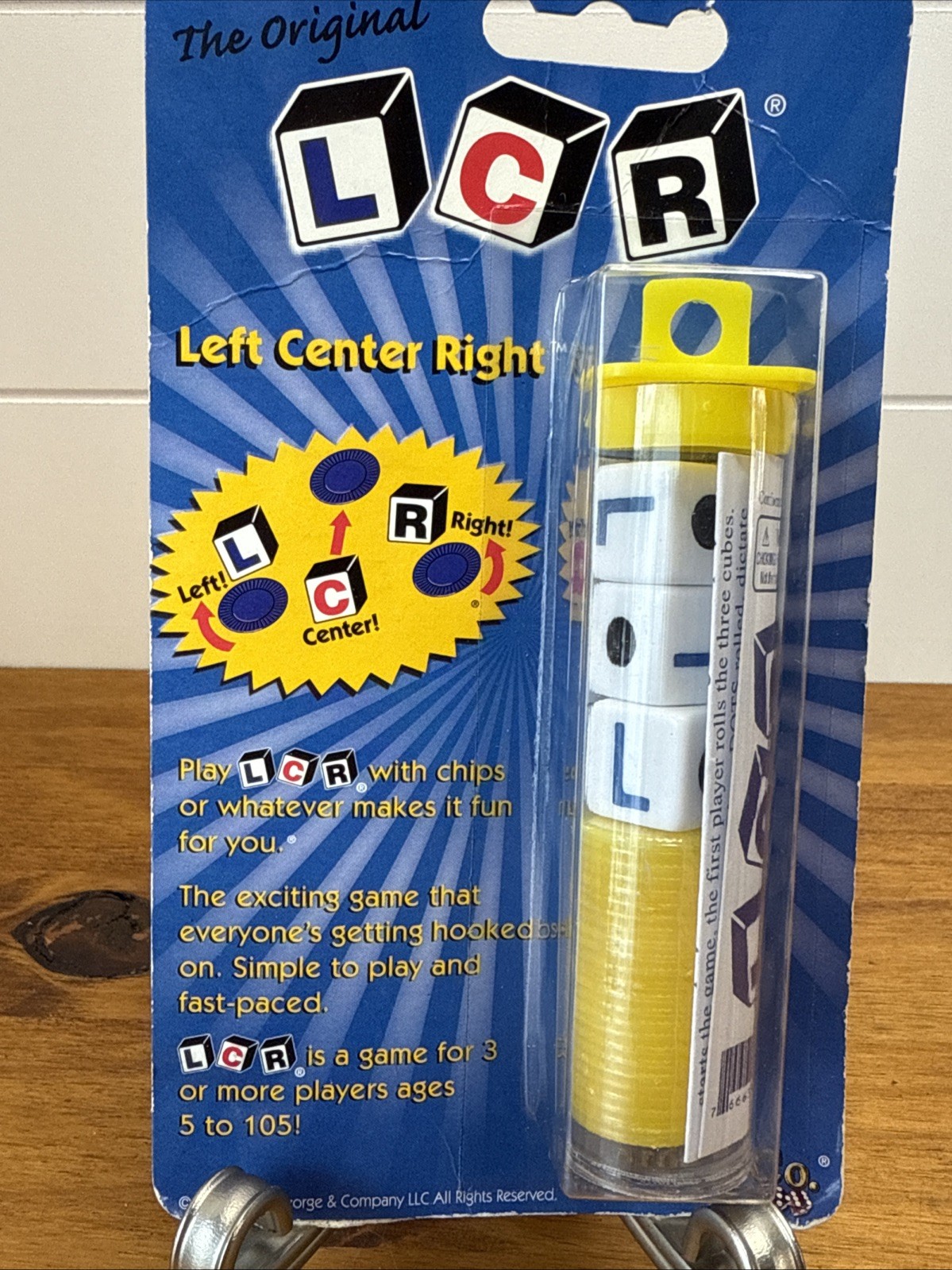 LCR Left Center Right Dice Game Original Red Chips New Sealed