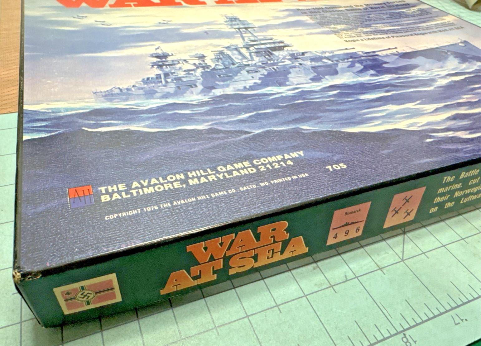 Vintage War at Sea Board Game – Avalon Hill (1976) – with Map, Counters