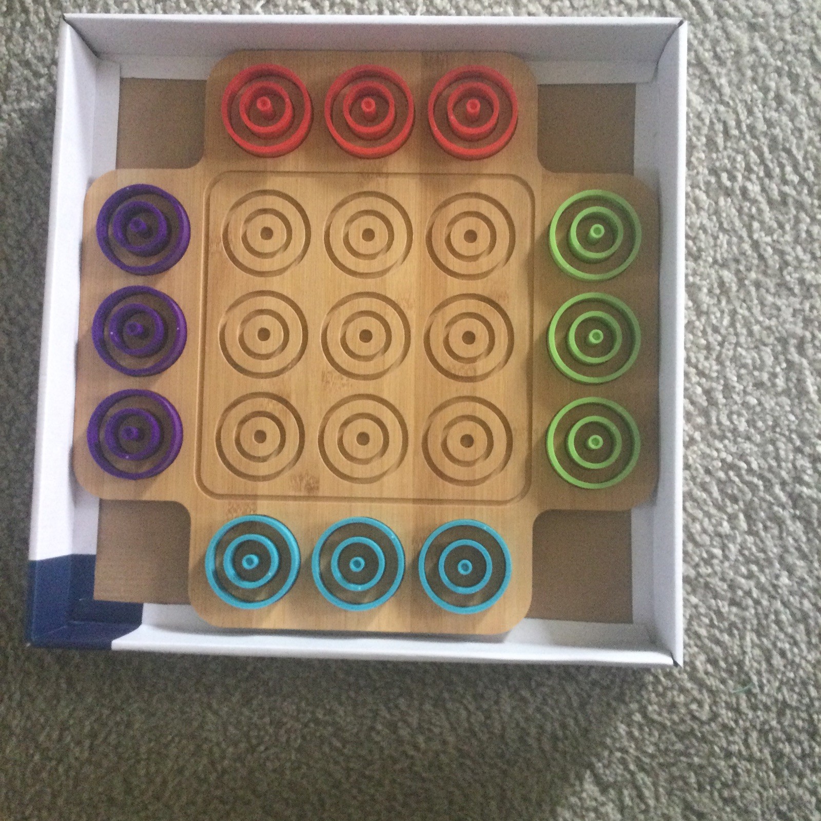 Marbles Brain Workshop Otrio Bamboo Tic Tac Toe Game, Strategy ages 8+