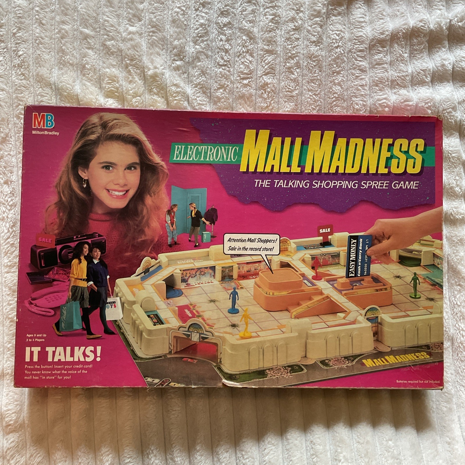 Vintage 1989 Mall Madness Electronic Board Game Milton Bradley 100% Complete