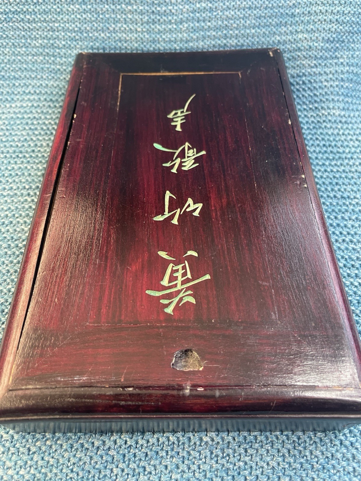 Antique 1920s Chinese Mahjong Set Bone & Bamboo Dovetail Tiles VTG