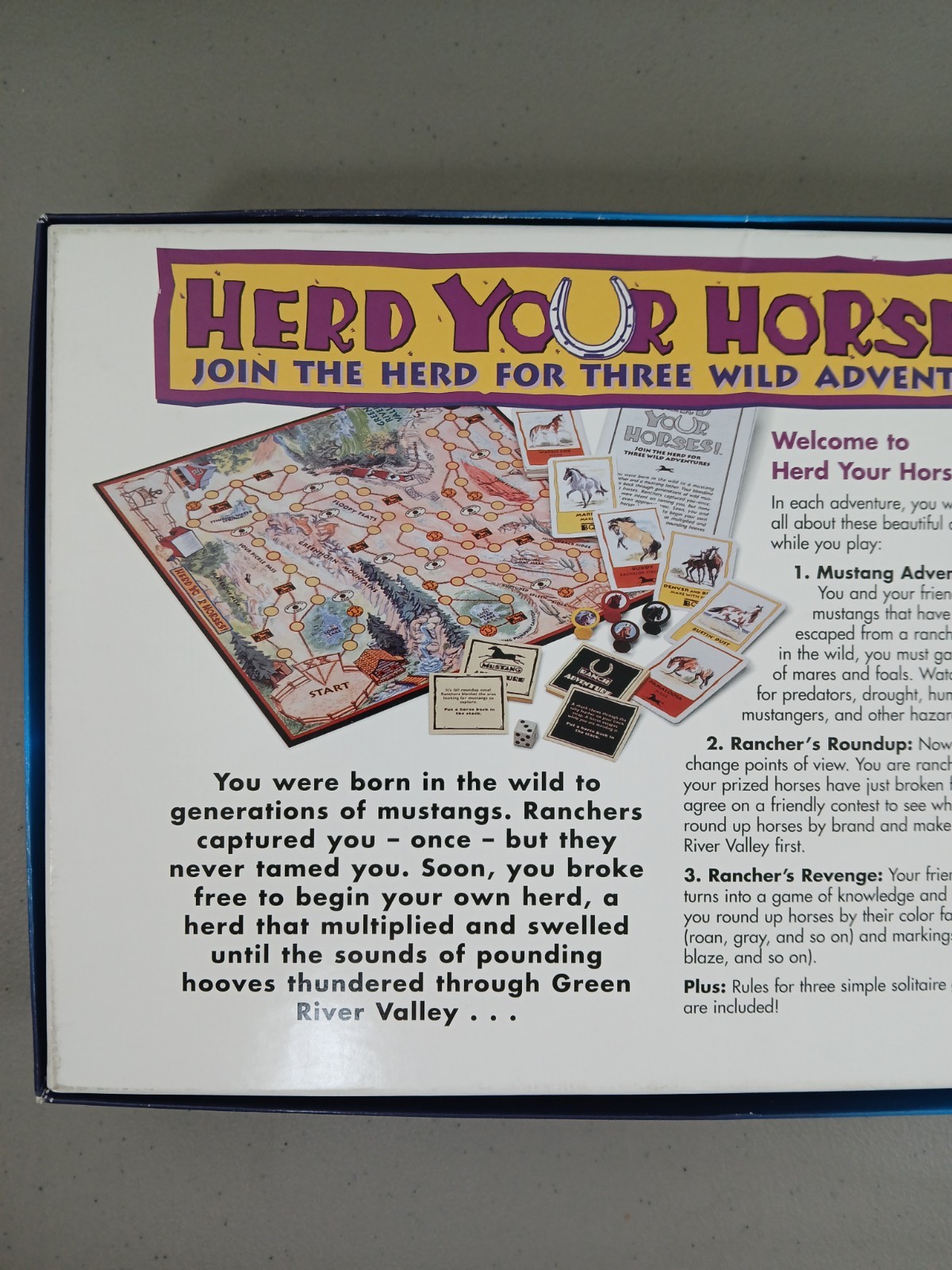 Vintage 1997 HERD YOUR HORSES Board Game By Aristoplay, Equine USA 100% COMPLETE