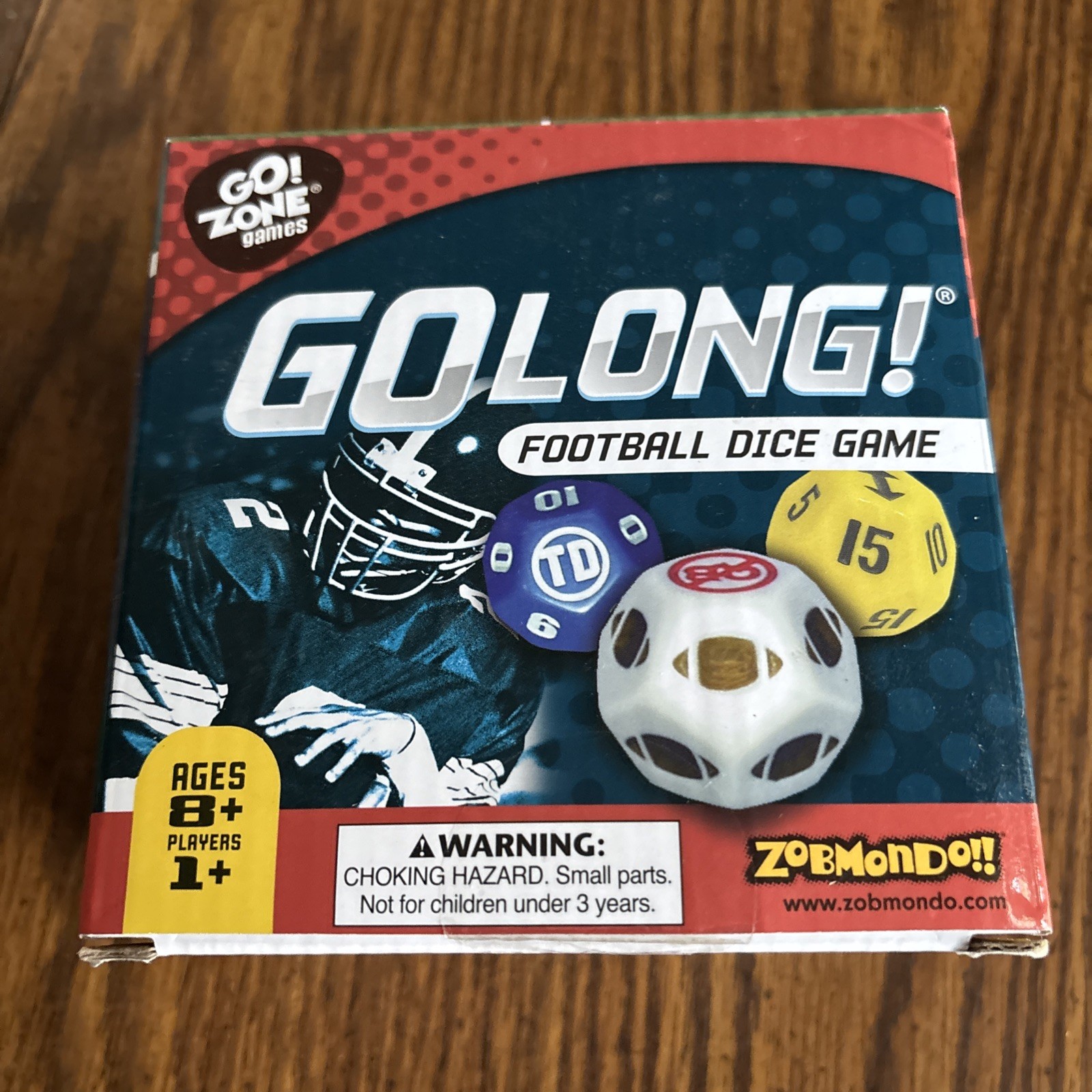 Zobmondo GO LONG Football Dice Game Complete -w/Instructions Ages 8+ LN