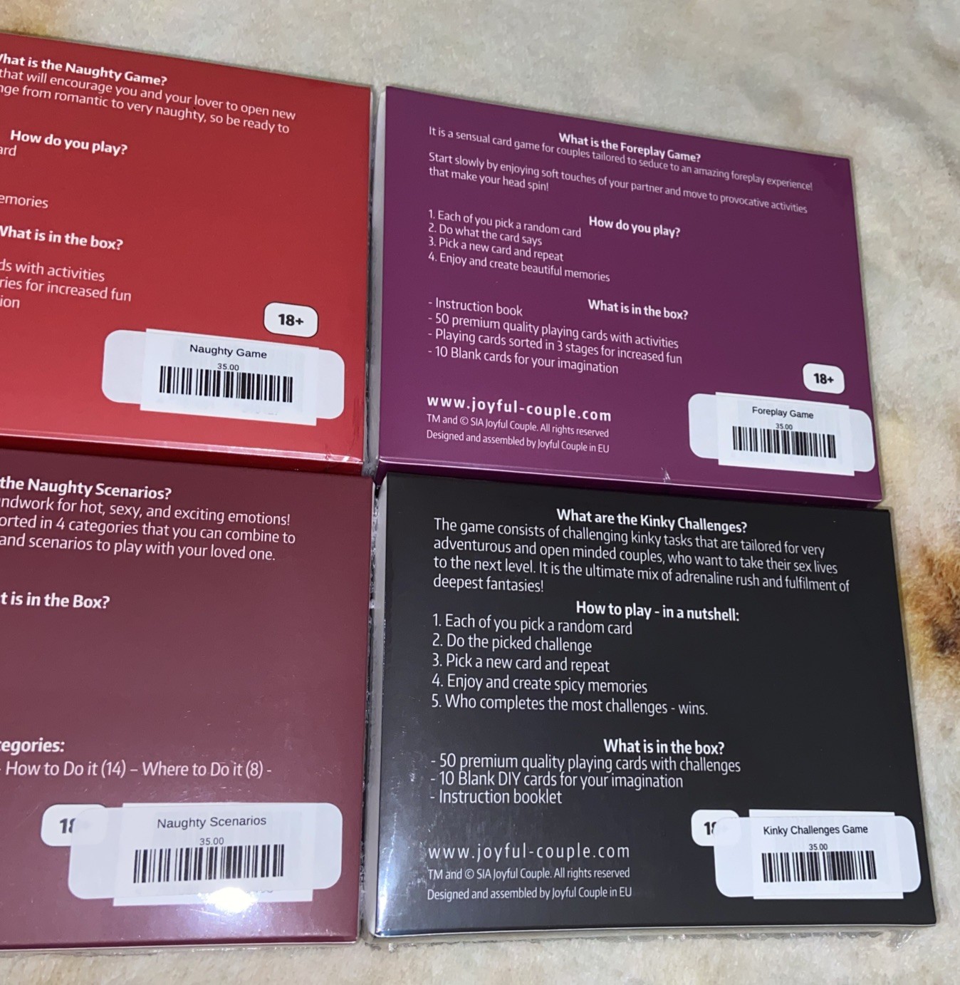 Lot of Sex Games Romantic Naughty Kinky Foreplay Couples Fantasies Activities