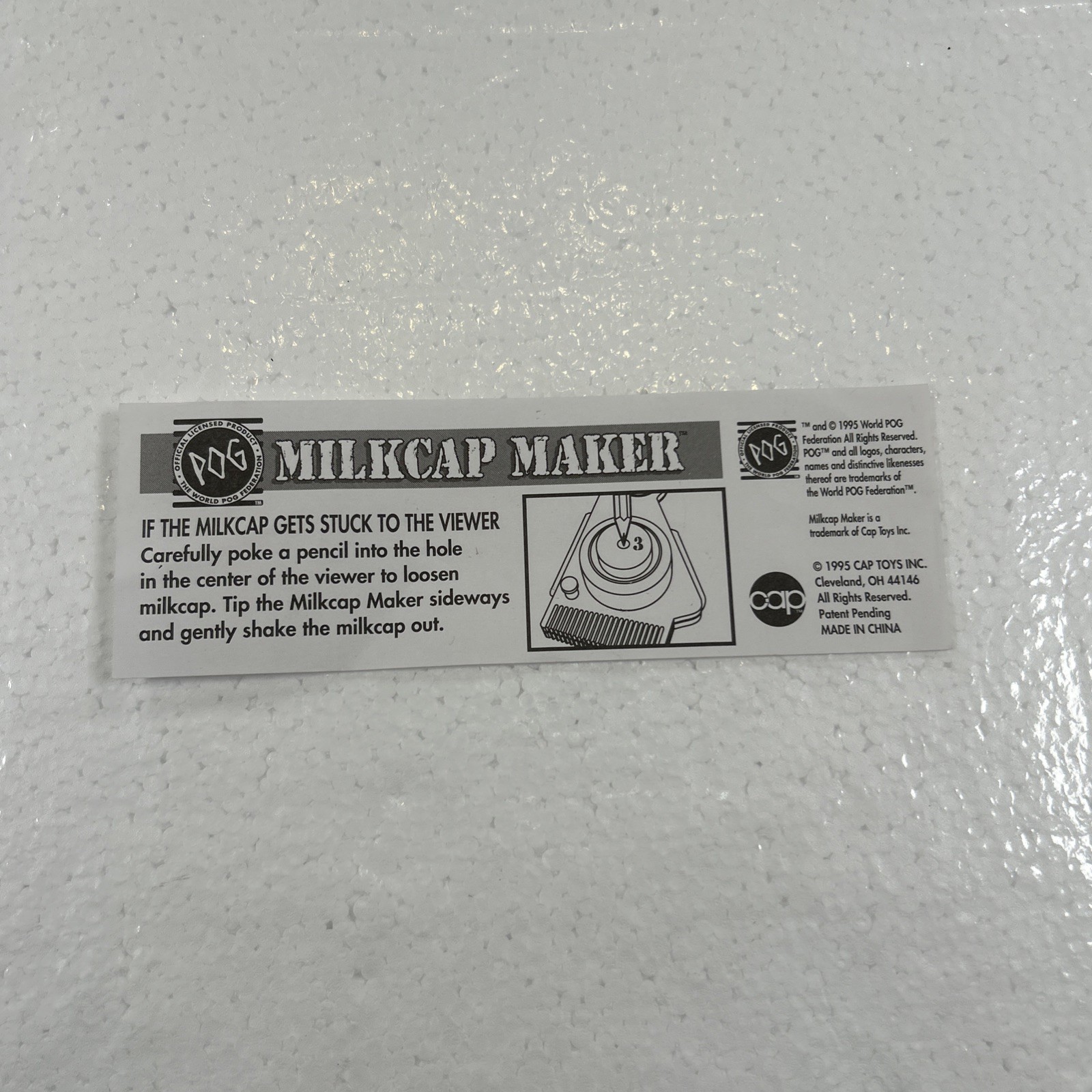 Official Pog Milkcap Maker Machine & 185 Refill Pack 1995 90’s Boxed Complete