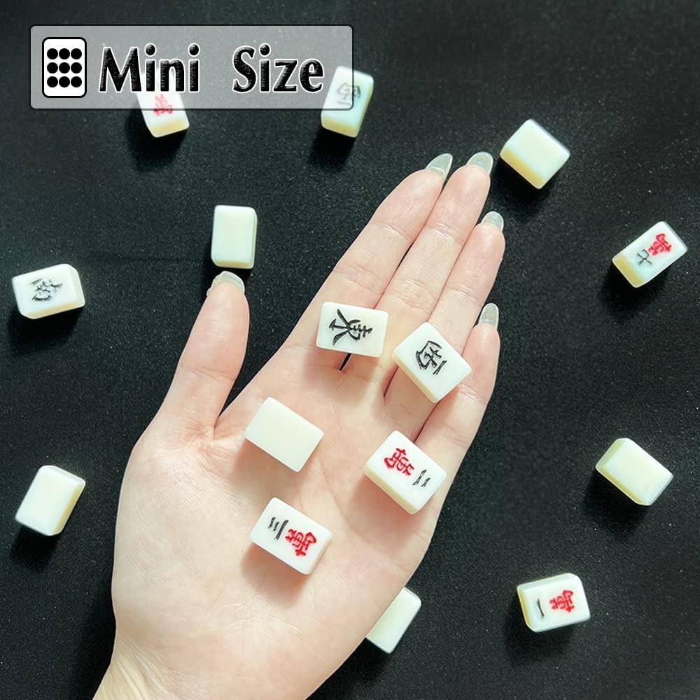 Lightweight 20mm Mini Mahjong Set with Instruction Manual – Travel-Friendly Fun