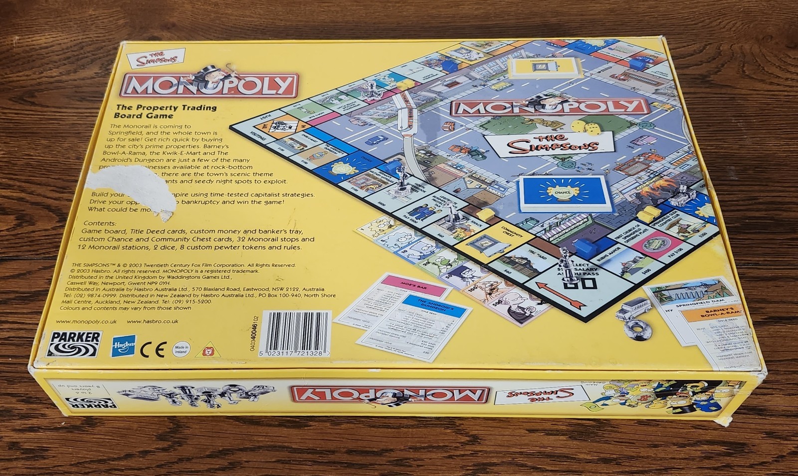 Rare UK Version The Simpsons Monopoly 2003 Boardgame 99% Complete USA SHIPPER
