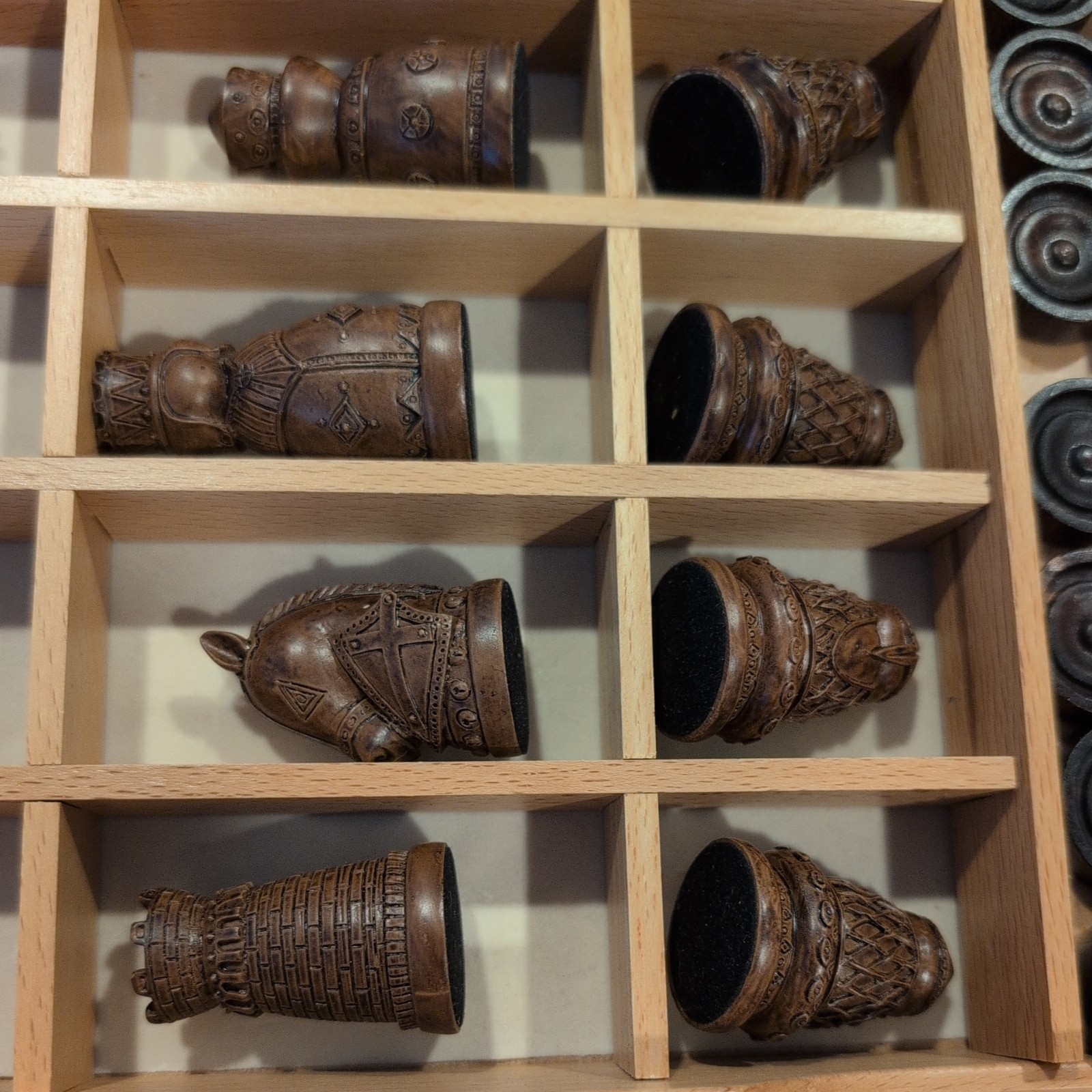 Medieval Chess Set – Wooden Board w/ Polystone Pieces Branded BushMills Whiskey
