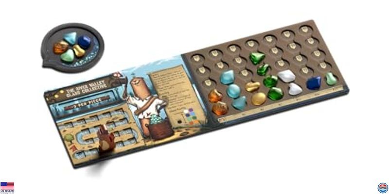 Deluxe River Valley Glassworks Board Game for Families – 1-5 Players, 20 Min
