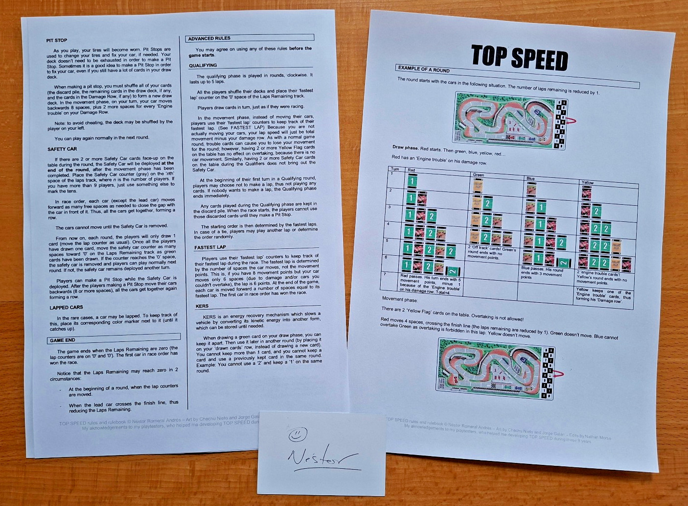 Top Speed – Nestor – 2011 – Complete Equipment in Backpack – New! Rare!