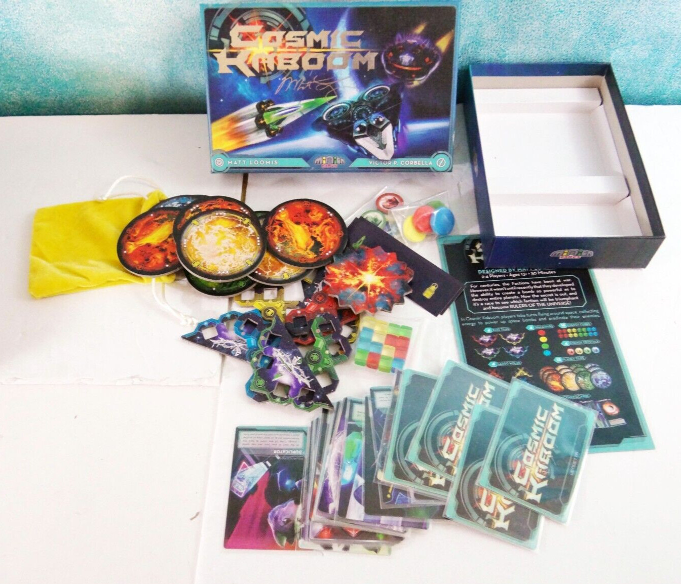 Cosmic Kaboom Kickstarter Deluxe Version Foil Box Disk Flicking Game Complete
