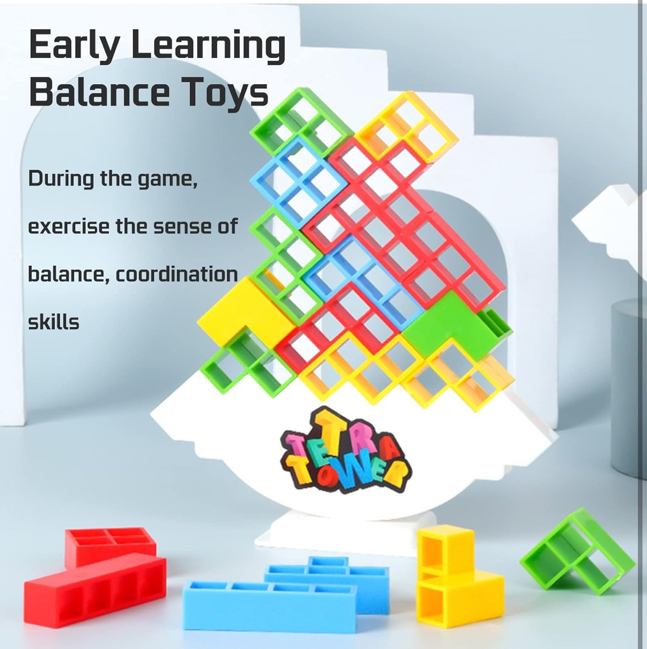 48 Pcs Tetra Tower Balance Stacking Blocks Game