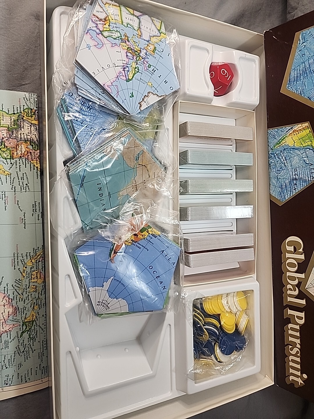 Vintage National Geographic Global Pursuit 1987 Board Game (Opened Never Played)