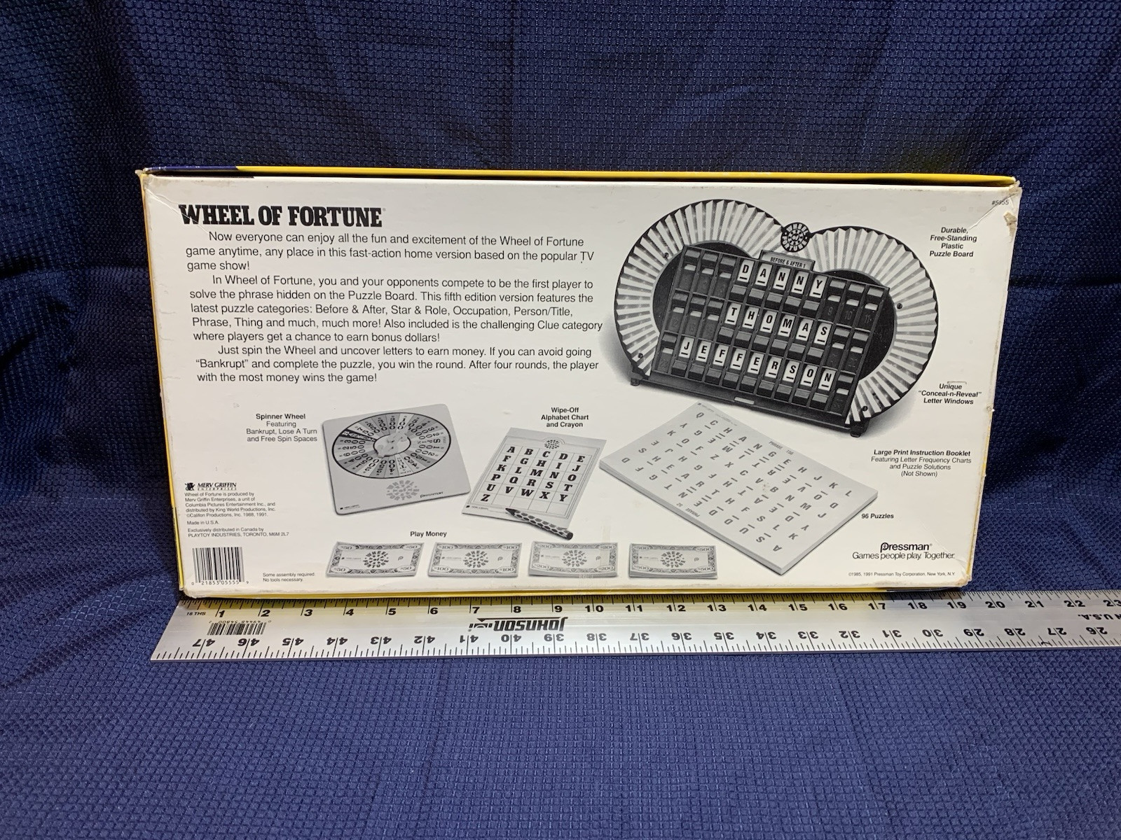 Vintage – 91 – Wheel Of Fortune Board Game 5th Edition Pressman – Free Shipping