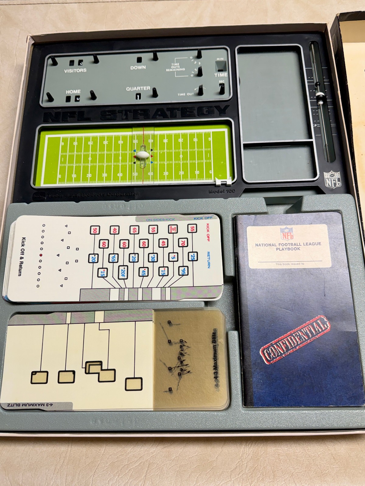 Vintage 1972 Tudor NFL Strategy Game Model 100 100% Complete All Parts Verified