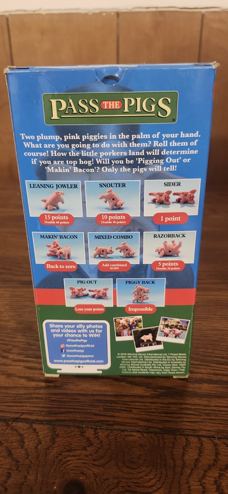 New Winning Moves Australia 2019 Pass The Pigs Original Edition Dice Game