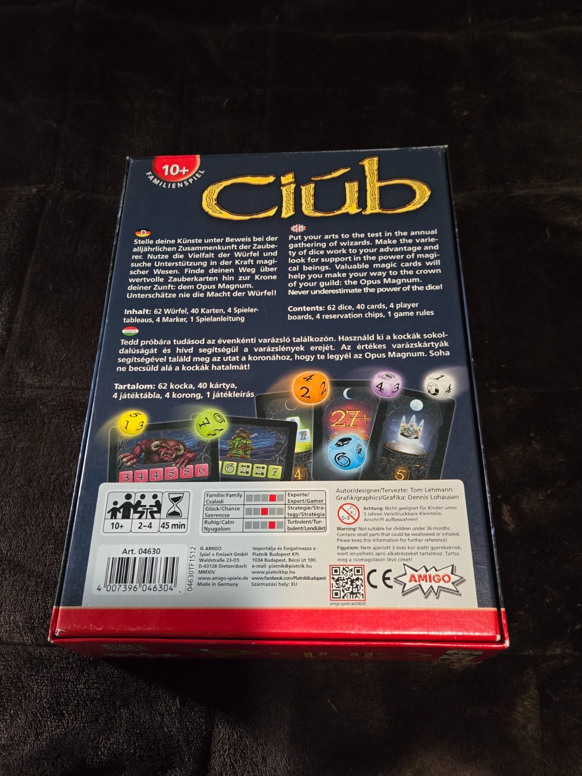 Amigo Ciub BOARD GAME/DICE GAME (2019 Ed) 100% COMPLETE