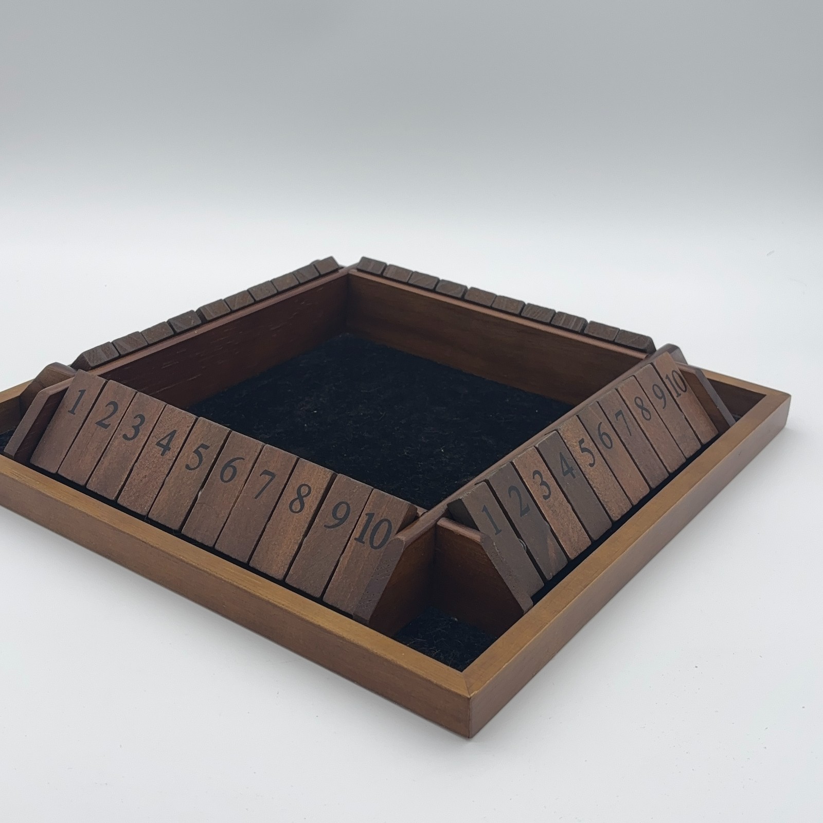 Hey Play 4-Player Wooden Shut the Box Dice Game 10-Number Tiles