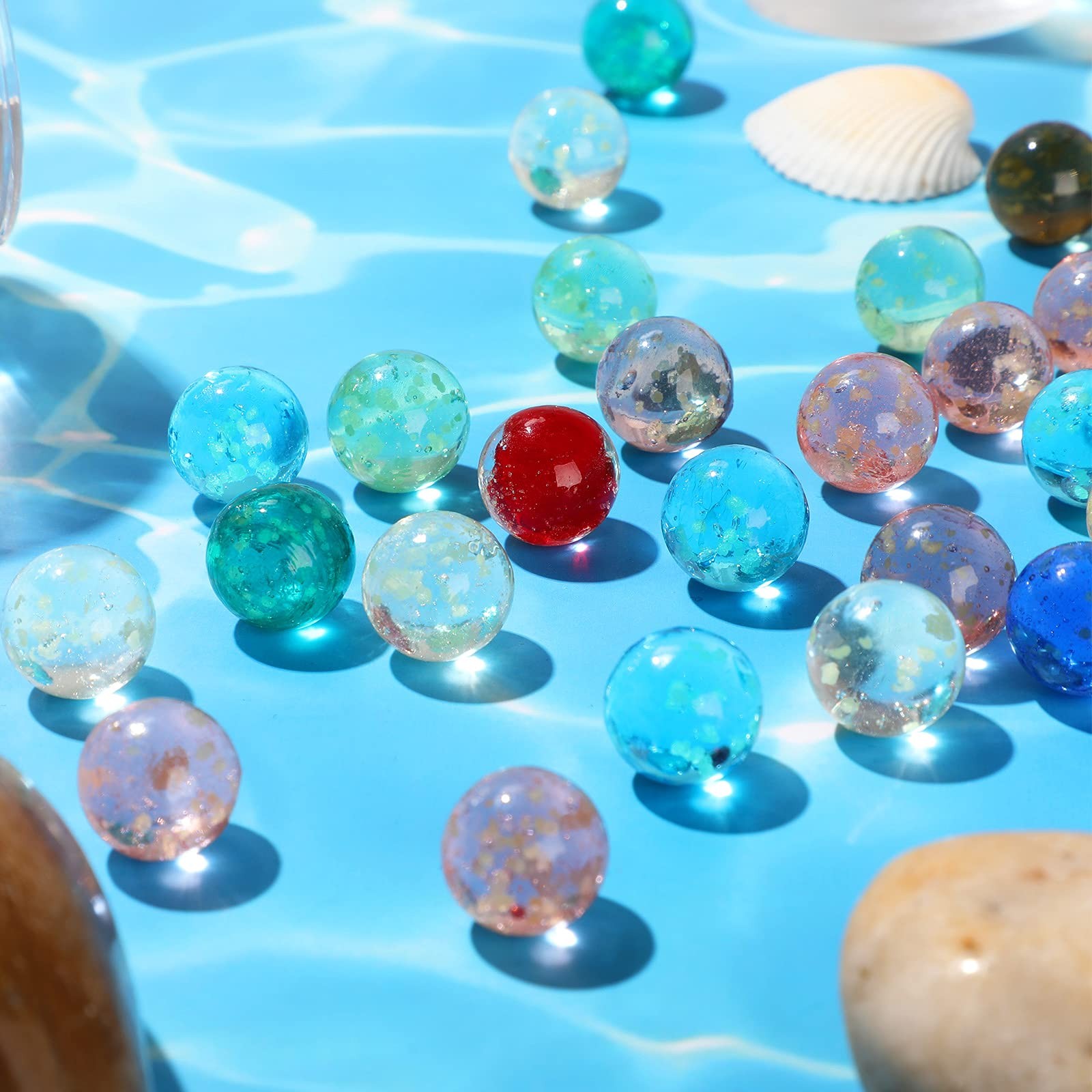 Skylety 20 Pieces Large Marbles Glowing in The Dark, 16 mm, Multicolor