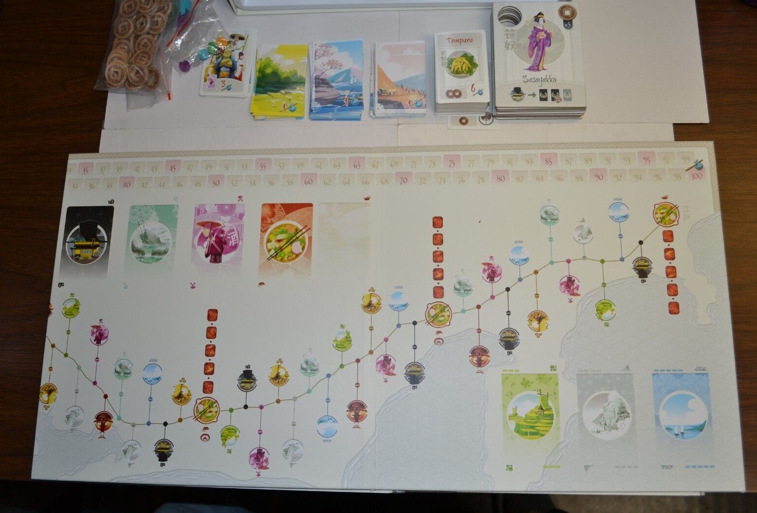Tokaido Board Game By Fun Forge 2014 Out Of Print Very Nice Cond 100% Complete!