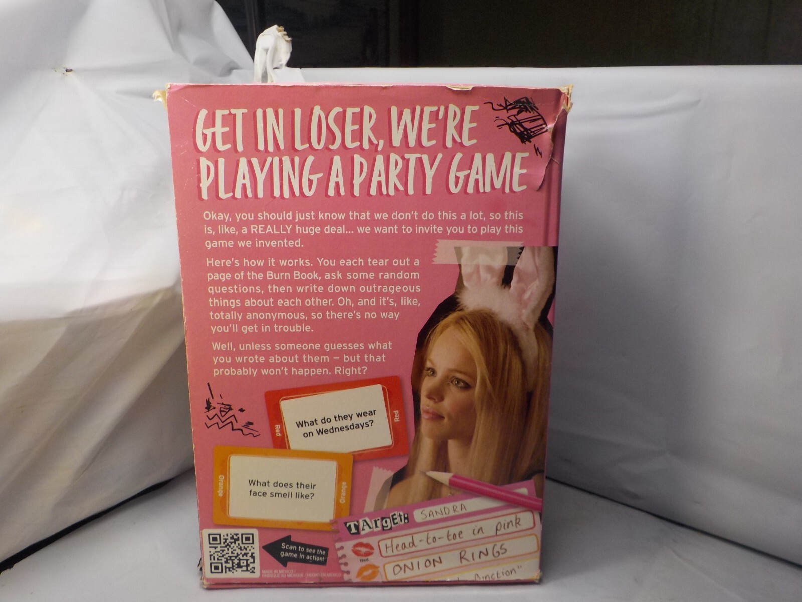 Mean Girls Burn Book The Party Game Bookshelf Game 2021 no instructions, sticker