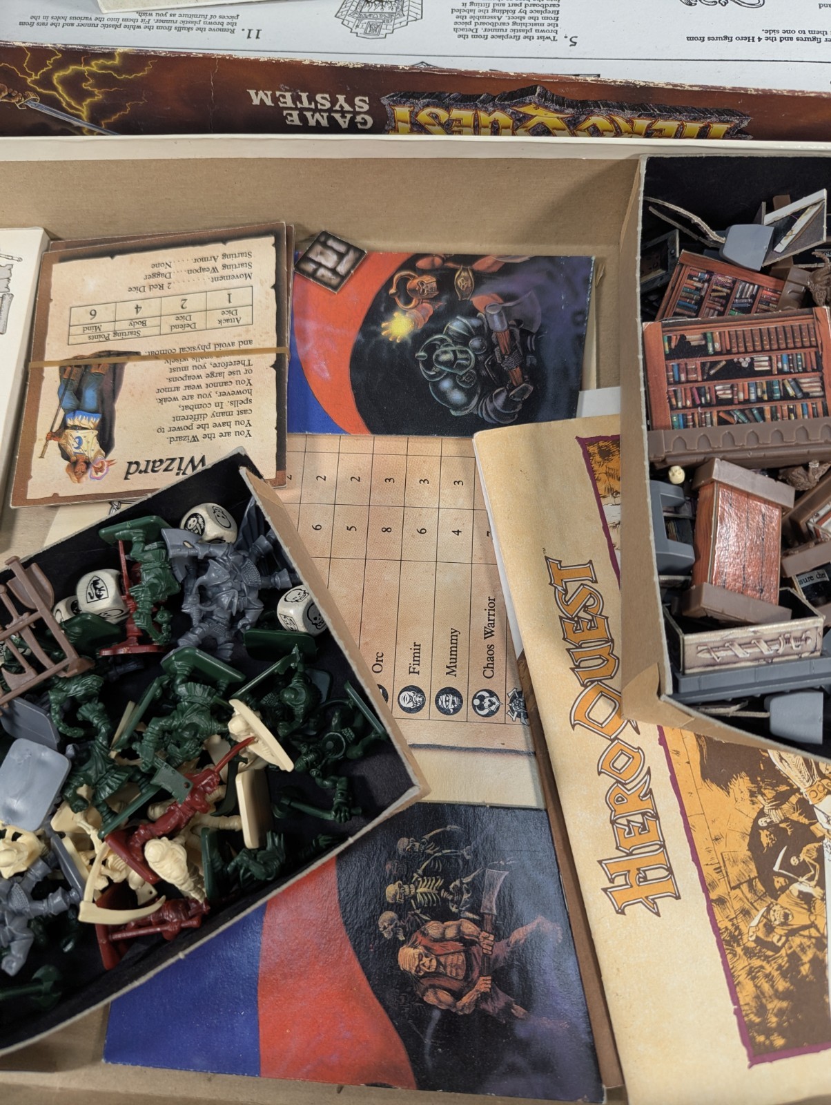 VTG 1990 Hero Quest Game System 90s Role Playing Board HeroQuest TONS OF PIECES